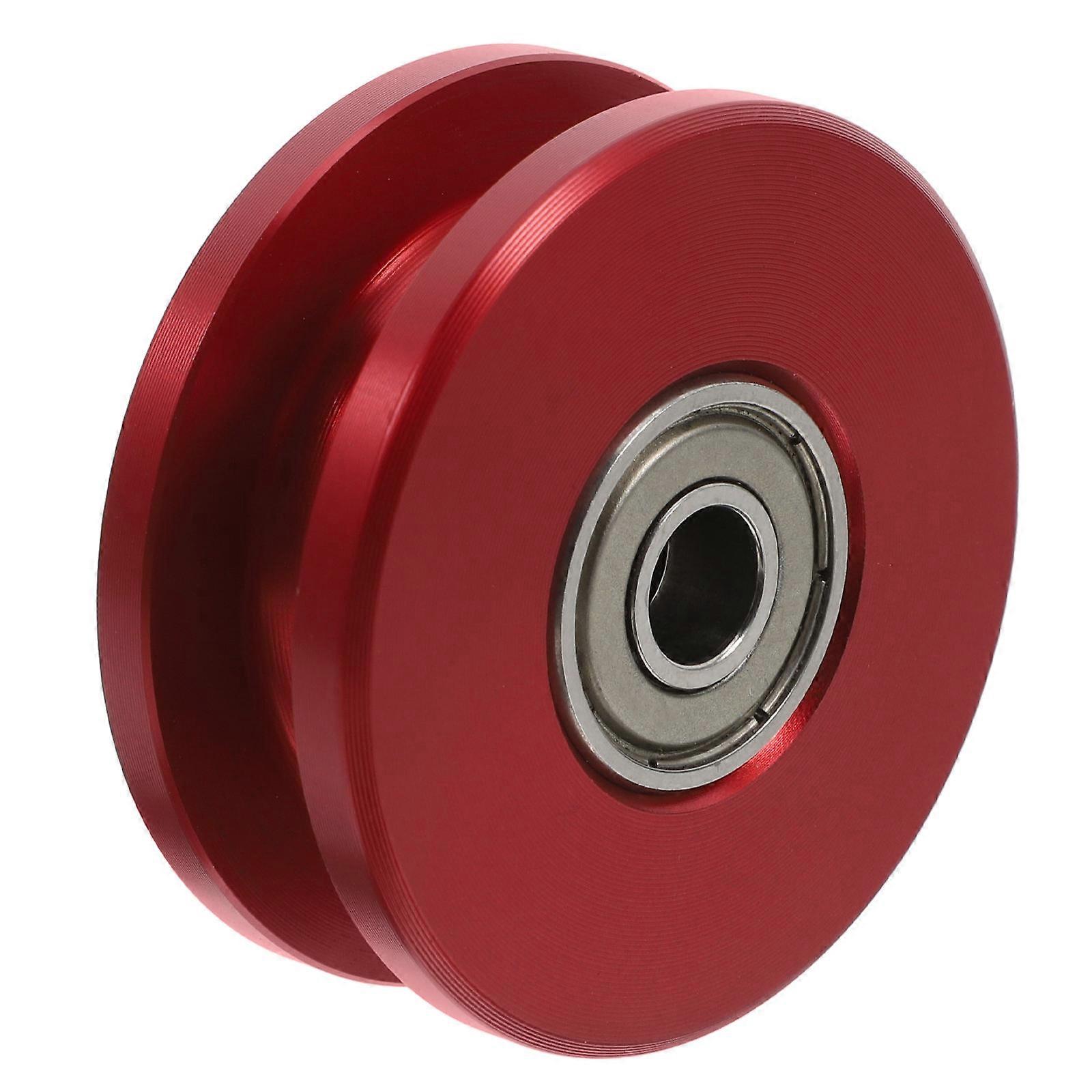 Black Aluminum Alloy Pulley Wheel with Dual Bearings for Exercising Use 2.5 Inch Diameter