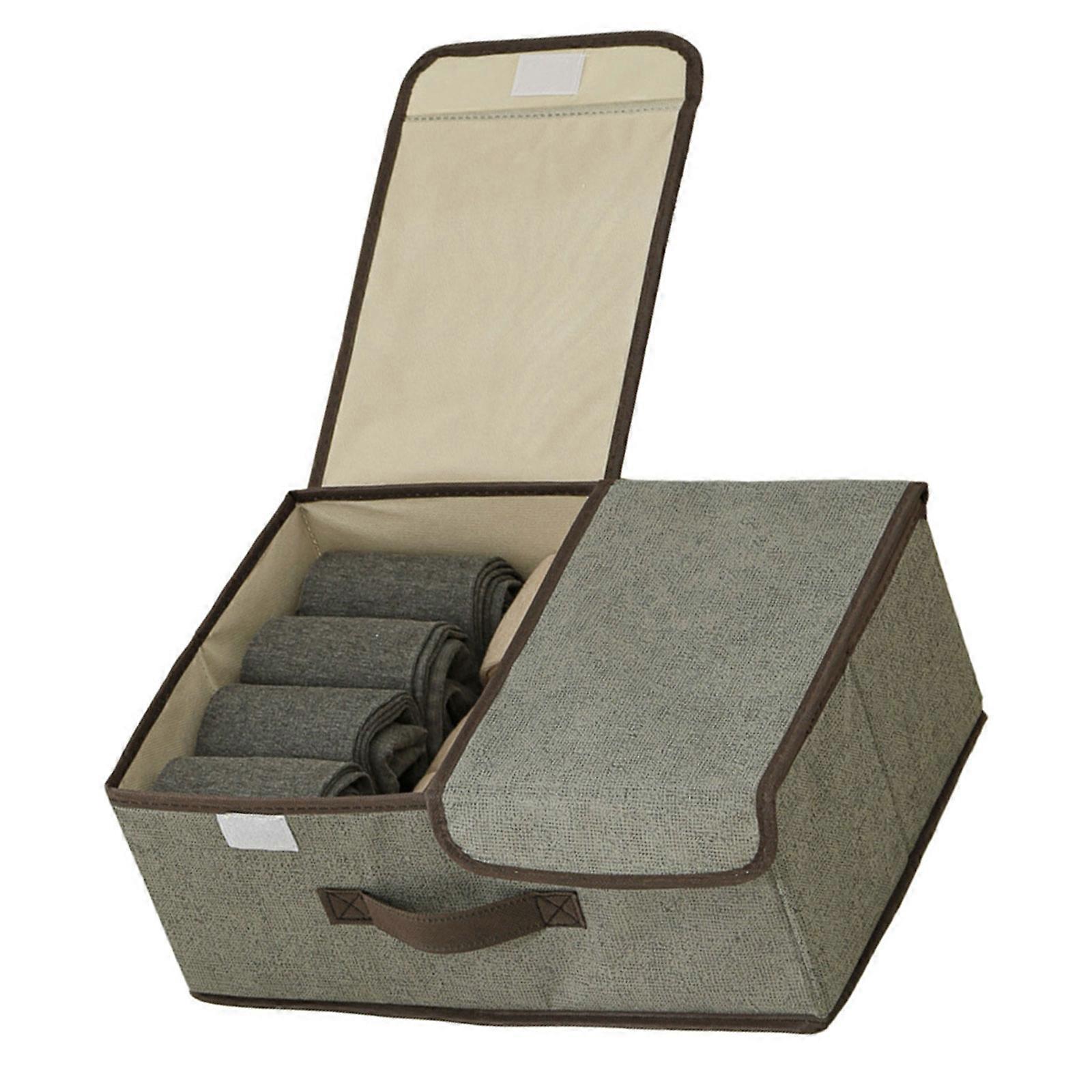 Multi Section Fabric Storage Box Foldable Design For Seasonal Clothes Breathable Materials Home Organization Solution  M Gray