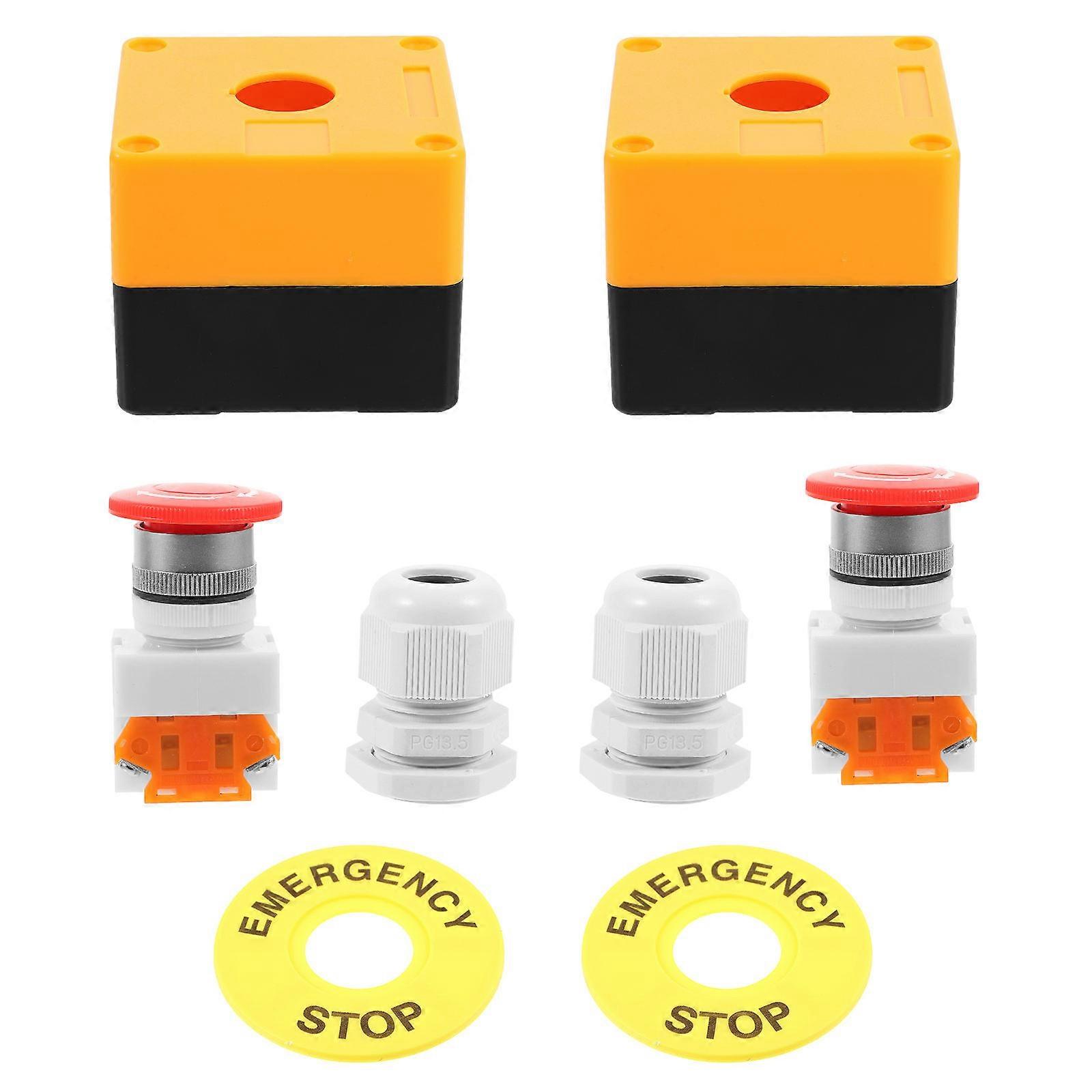 Emergency Response Button Switch for Safety Use in Various Scenes 2 Sets Multi Plastic