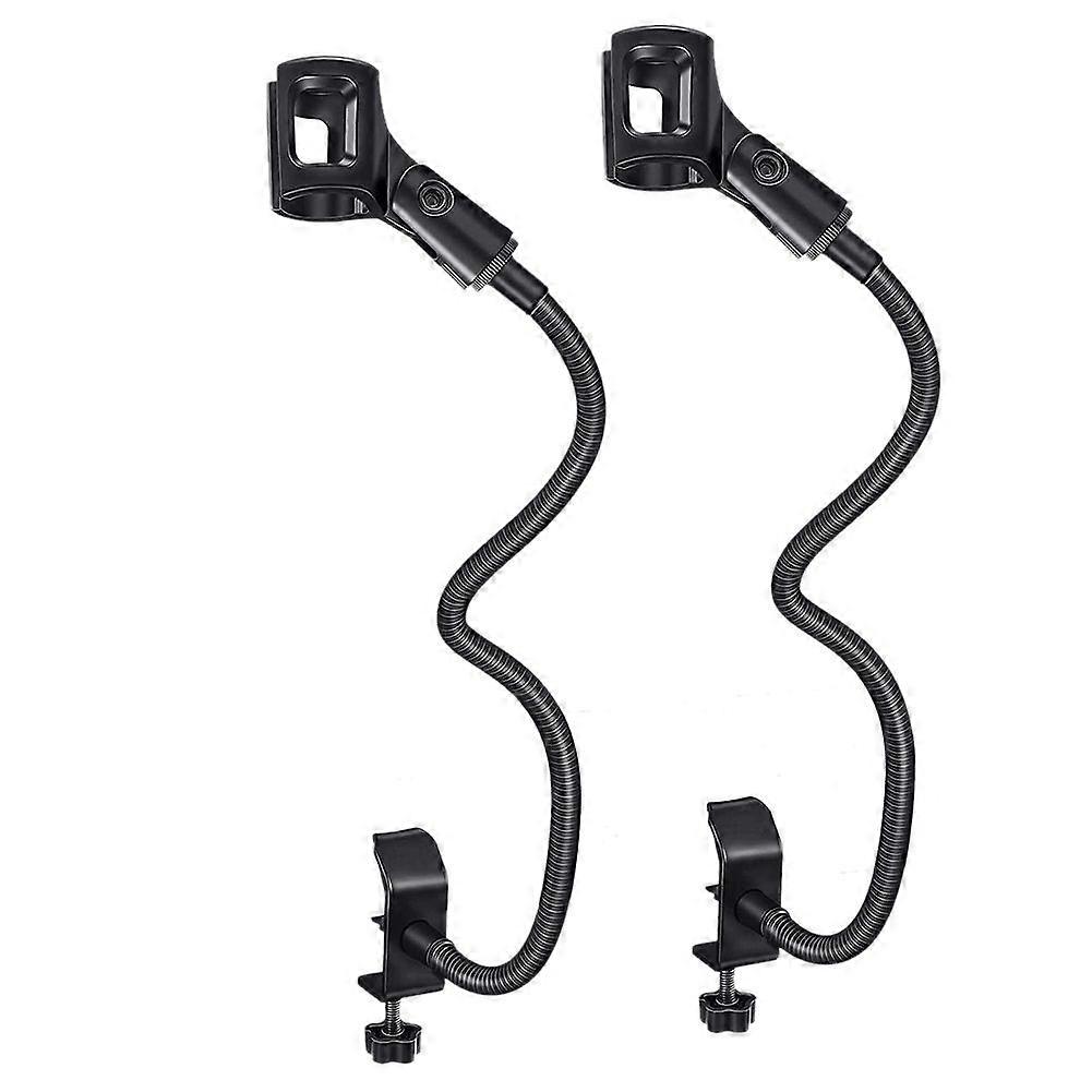 2 Pcs Microphone Adjustable Stand Flexible Gooseneck Desktop Stands Desk Clamp Recording Equipment