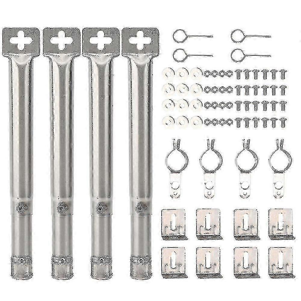 4 stk justerbart rett gassgrillbrennerrør i rustfritt stål, universell erstatning for grillgrill