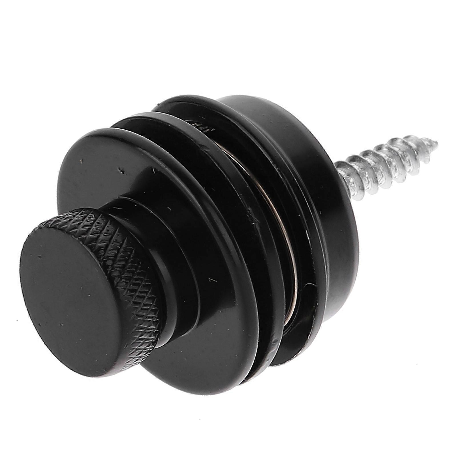Guitar Strap Locks with Durable Metal Button for Electric Guitar Black Fits Most Guitars 0.5 Inch