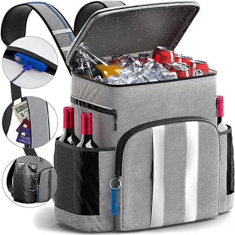 Picnic Backpacks Compartment Cooler Bag Double Decker Insulated Foldable Large Capacity Leakproof Portable Outdoor