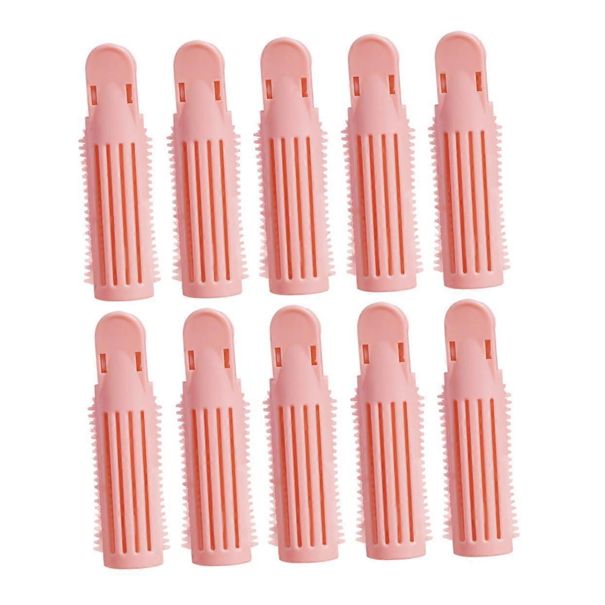 Hair Volumizing Clips For Bangs Curlers 10 Pieces NonSlip Design Rollers For Women Pink