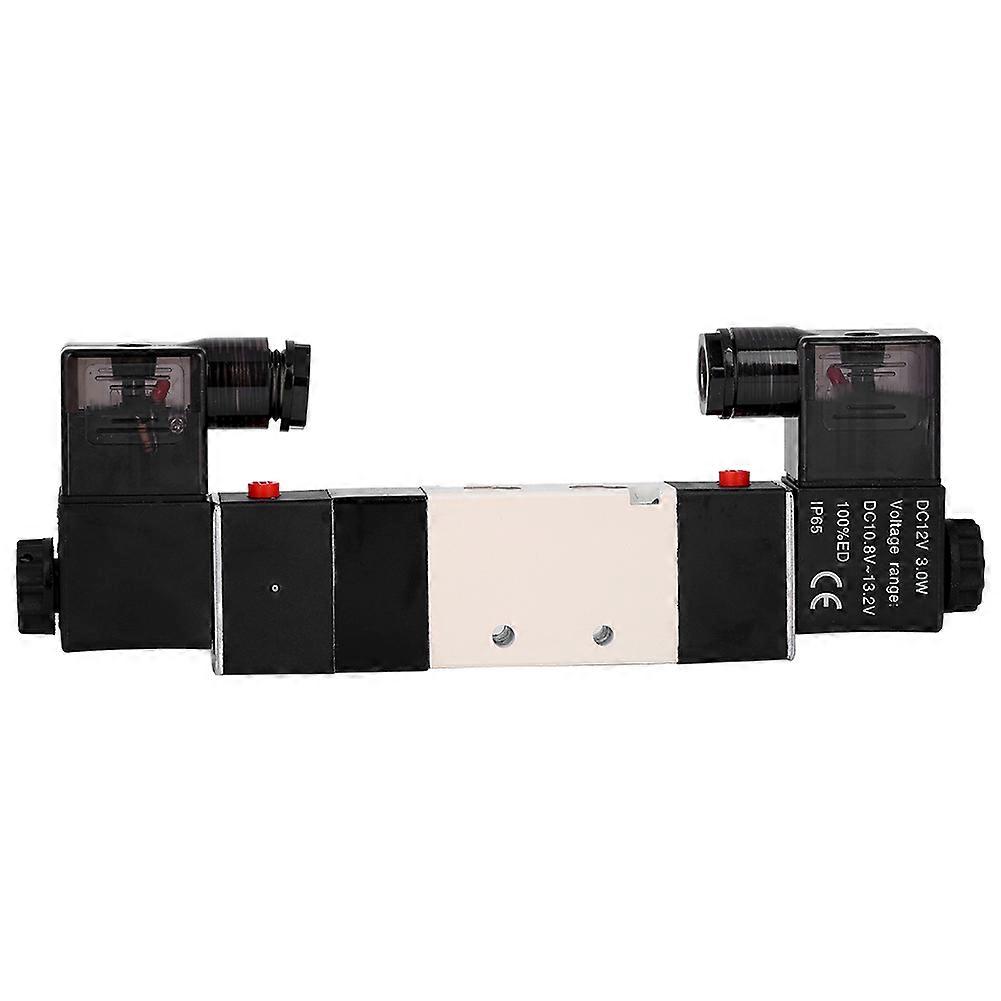 DC 12V BSP 1/4 3 Position 5 Way Pneumatic Solenoid Valve 0.15-0.8MPa