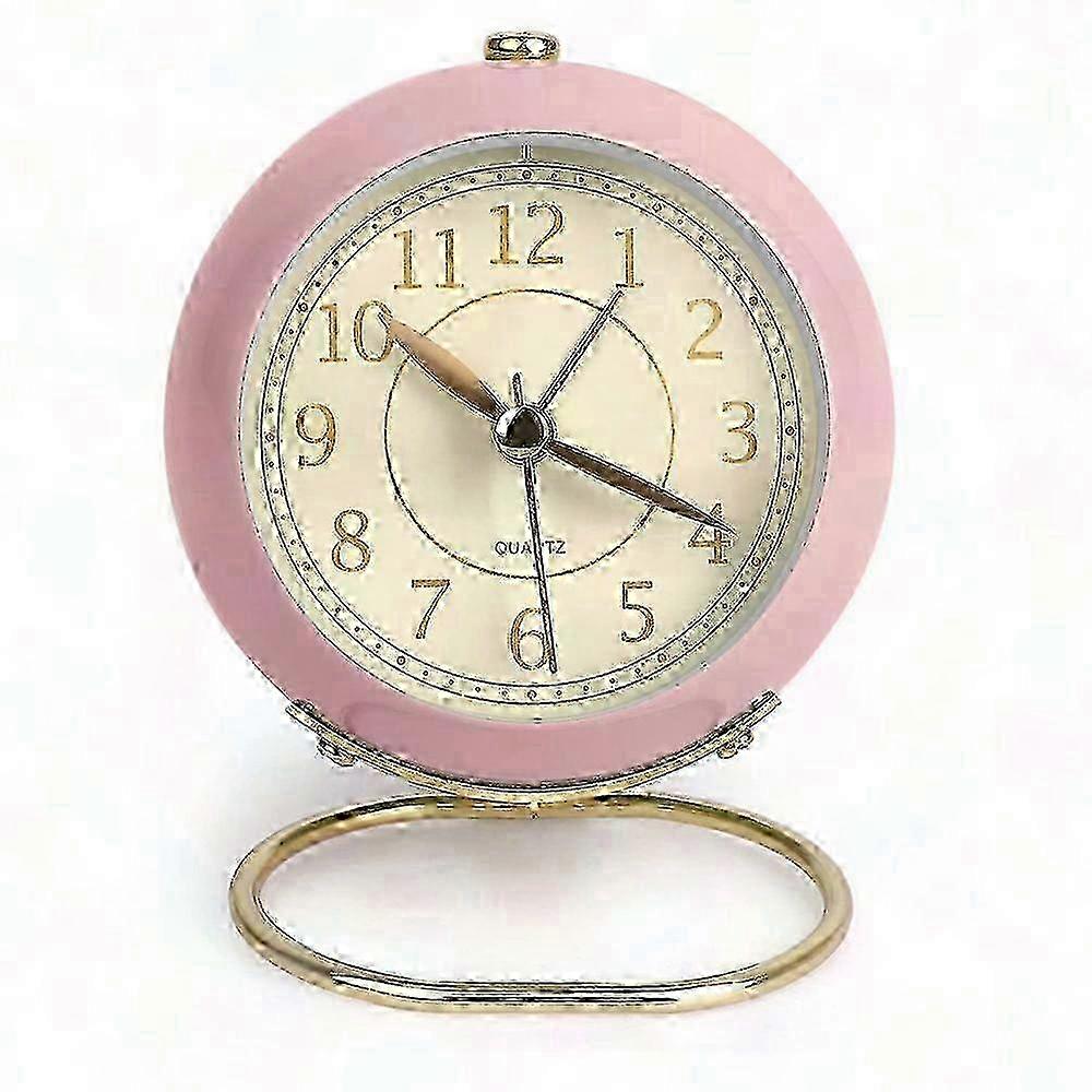 Battery Operated Silent Desk Clock with Alarm - No Ticking, Easy to Read Edition 0915