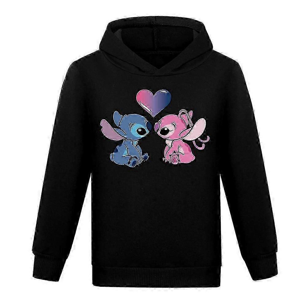 Çocuklar Çocuk Lilo Ve Dikiş Hoodies Üstleri Erkek Kız Unisex Uzun Kollu Rahat Jumper Kapüşonlu Kazak Sweatshirt Noel Hediyeleri