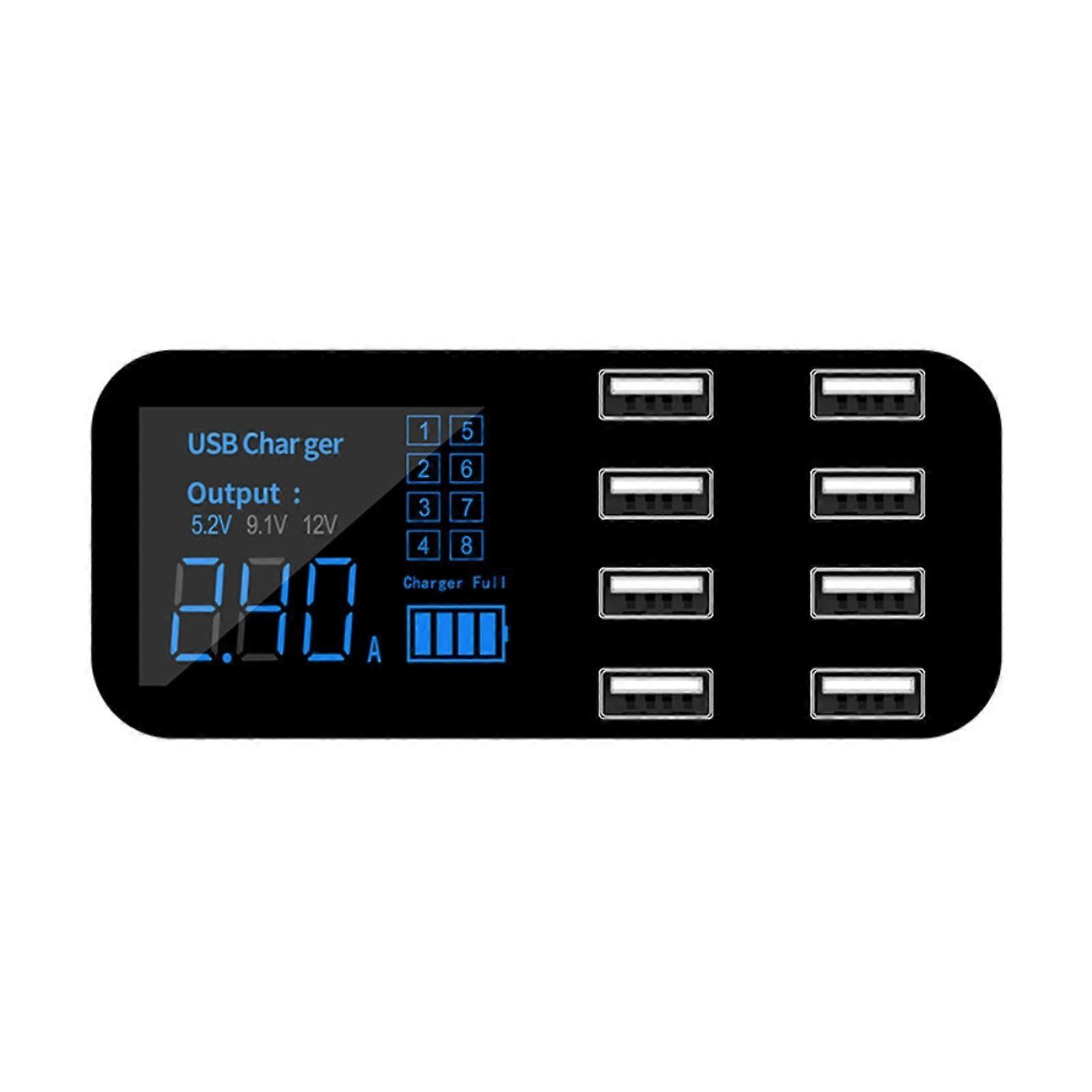 8 ports usb car charger with led display multi usb socket car adapter phone charger