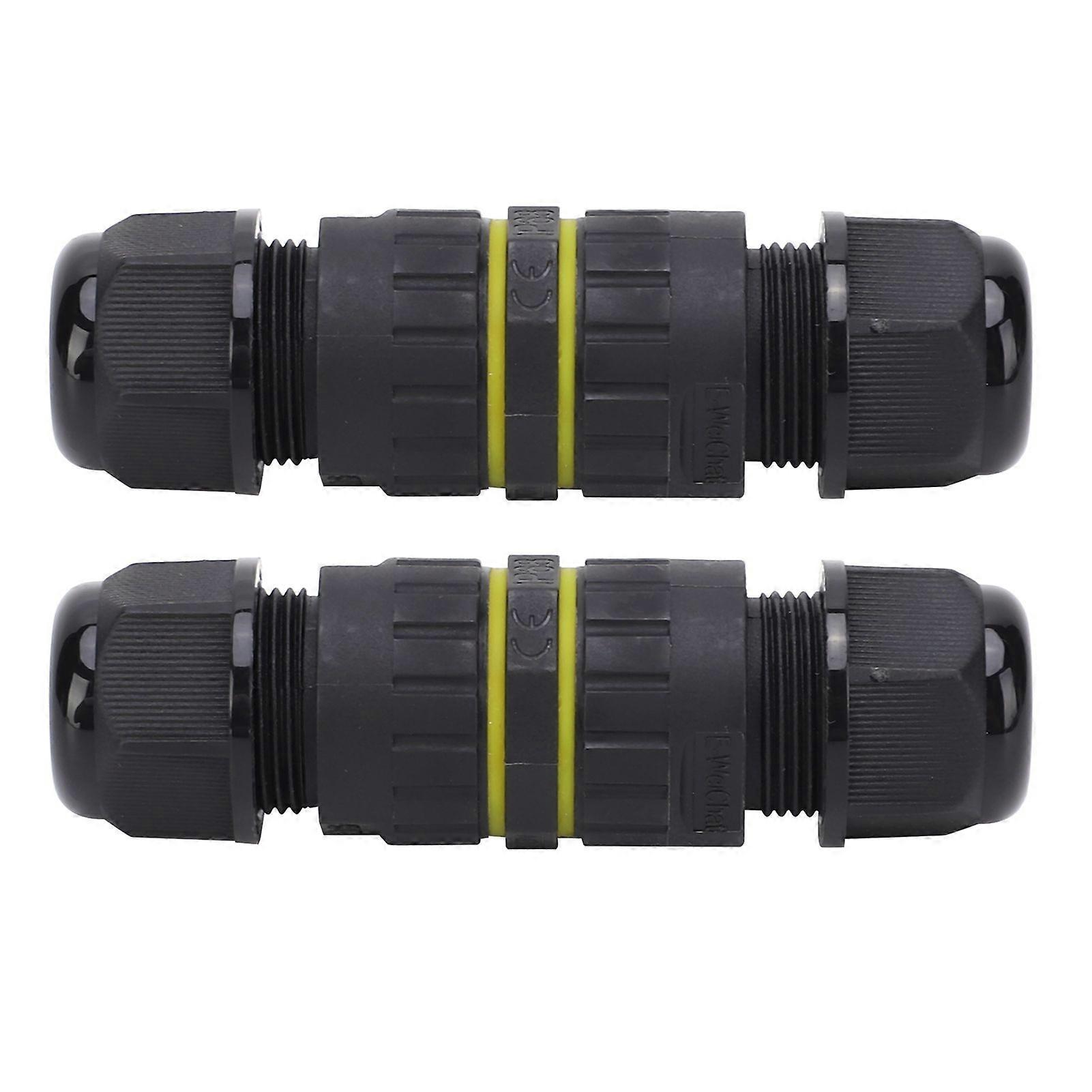 2Pcs Waterproof Connector FlameRetardant Outdoor Electronic Cable Joint 2Pin IP68 M162P(7-10mm )