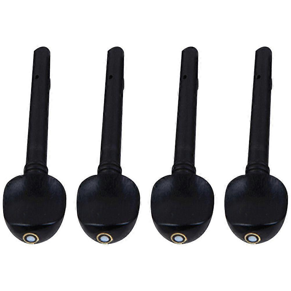 4pcs Professional Violin Tuning Pegs Violin Part Tuning Pegs Violin Accessories (Black)