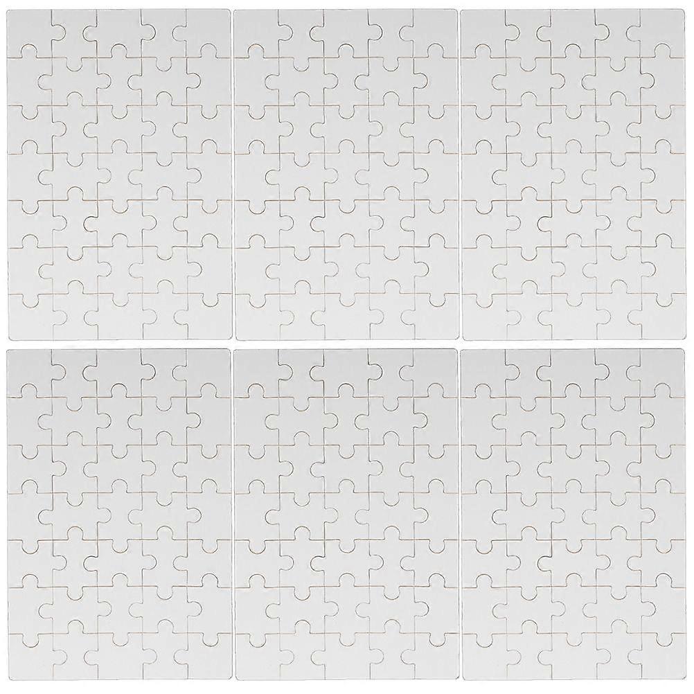 6 Sheets Sublimation Transfer Puzzle Crafts Rectangle Blank Jigsaw Puzzle Pieces