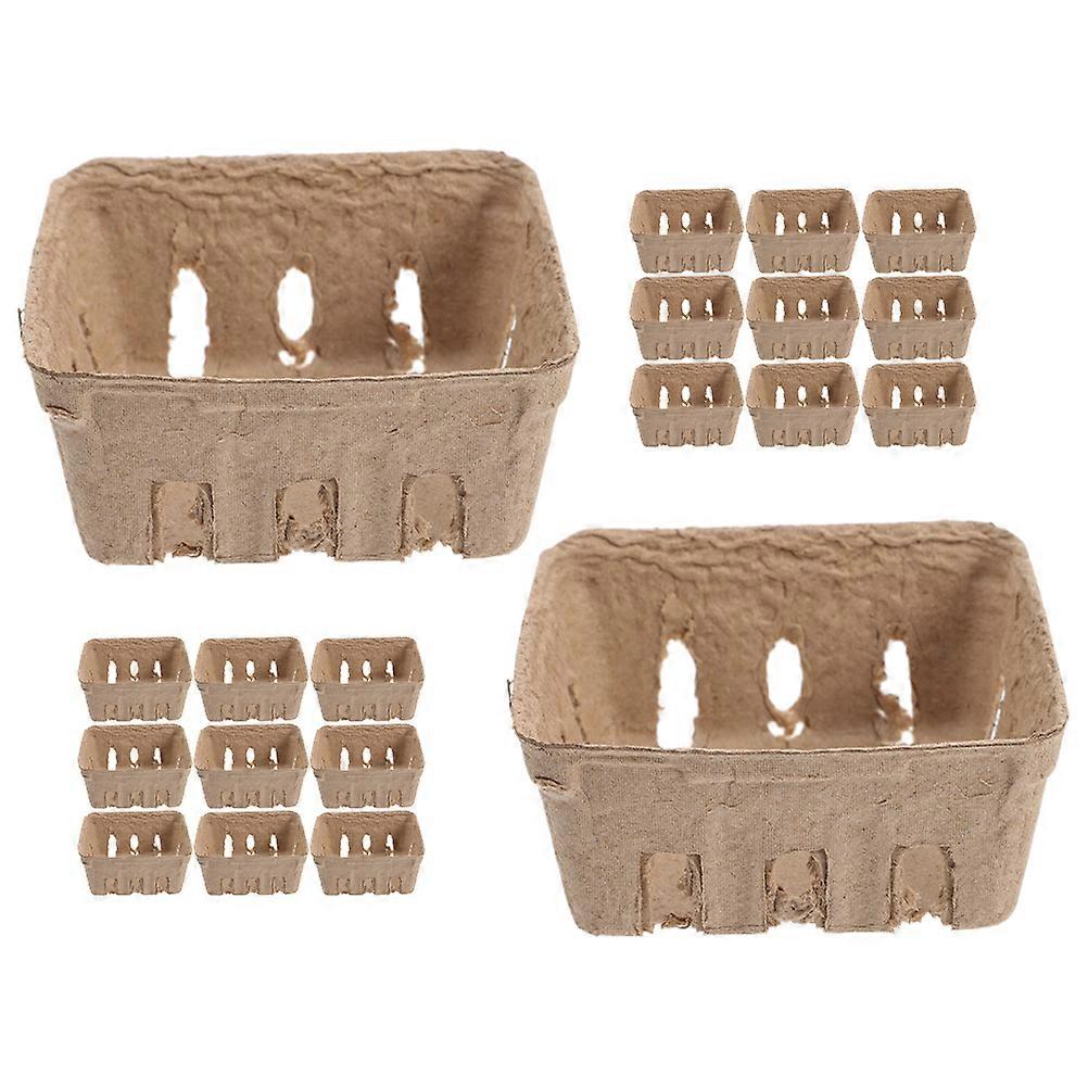 Fruit Tray Berry Basket Paper Tray for Household Use 35Pcs Convenient Storage Container