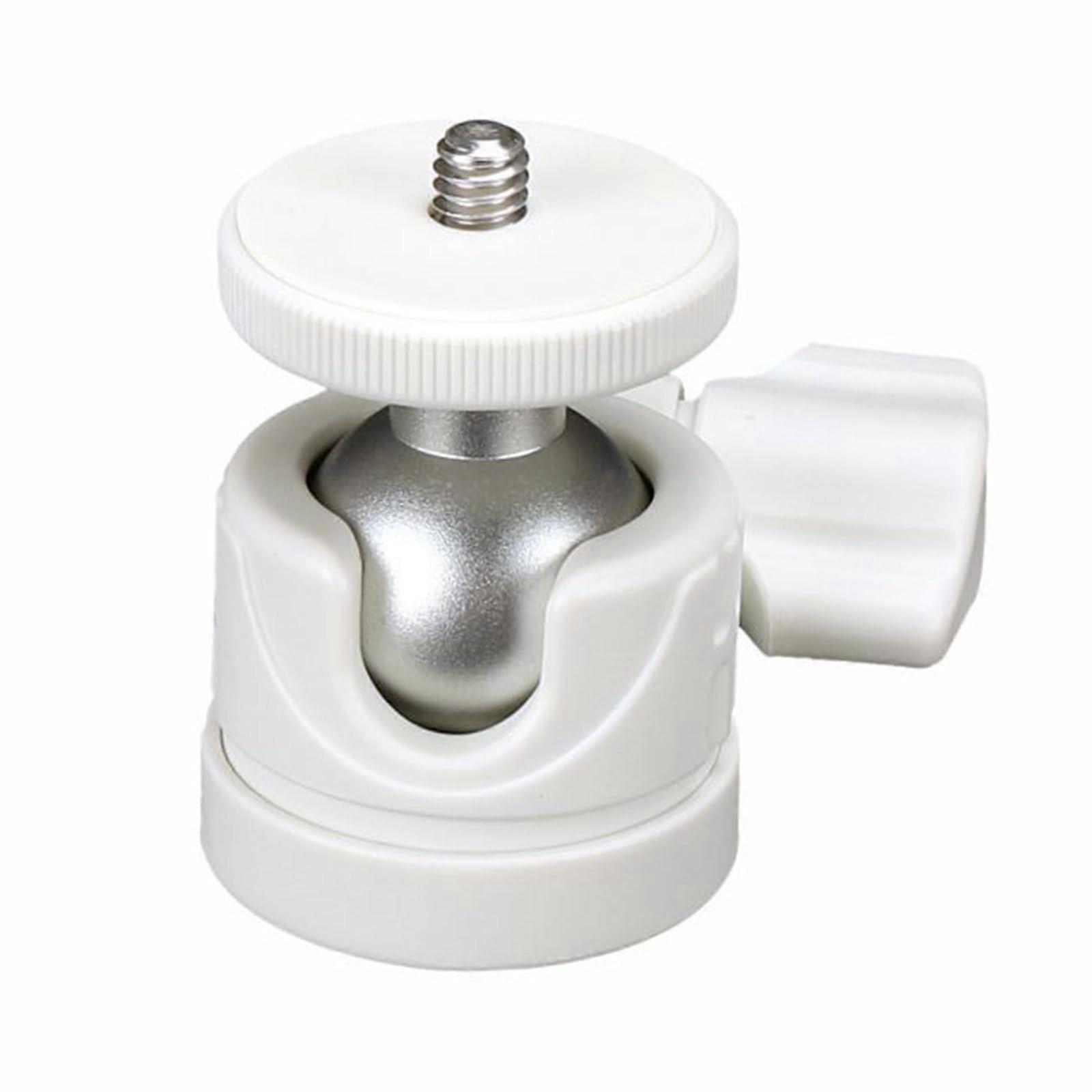 Ballhead With Quick Release 360Degree Panoramic Tripod Adapter For Light Stands Aluminium White