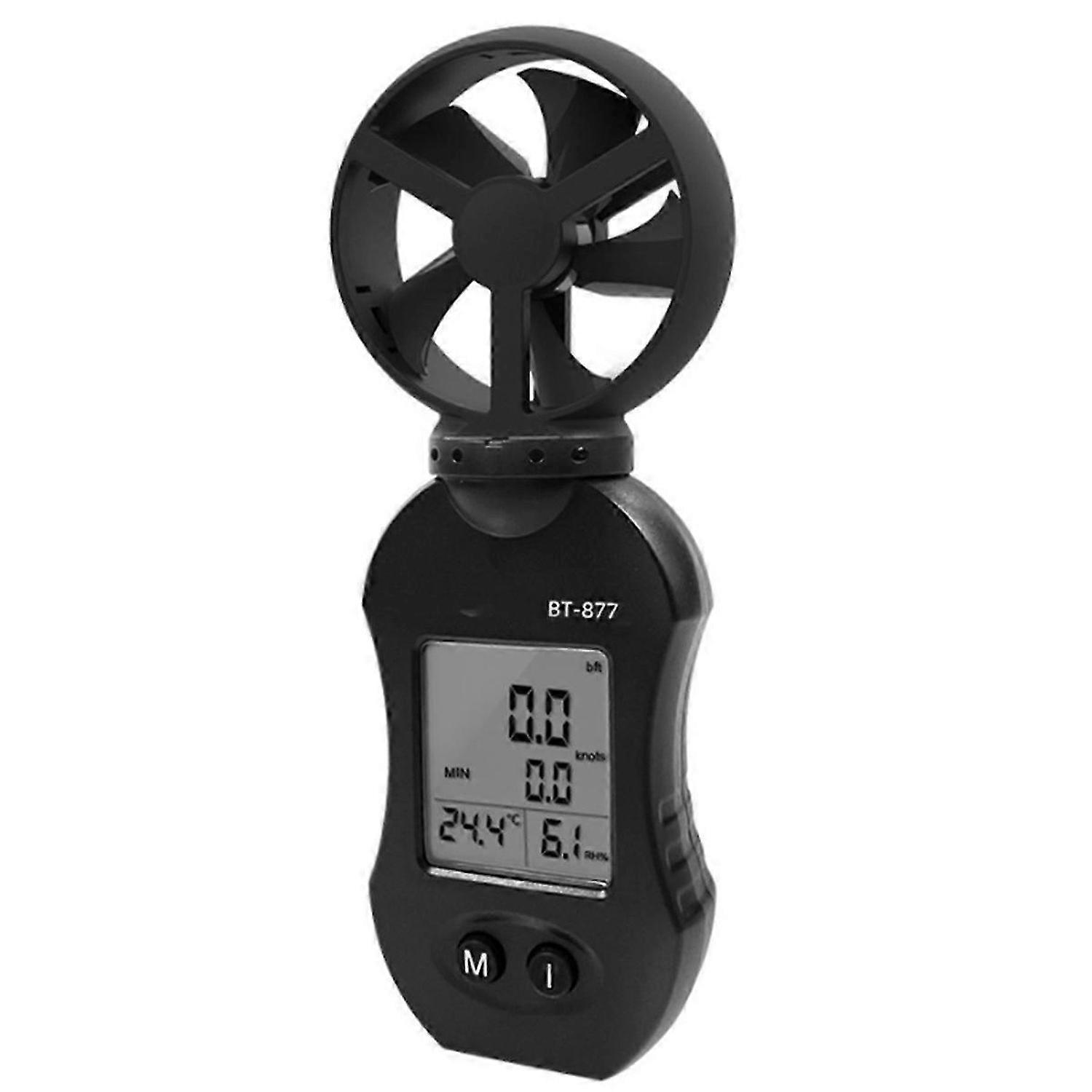 Anemometer, with Temperature and Humidity Measurement, 0.3-30m/S Weather Station Anemometer Airflow
