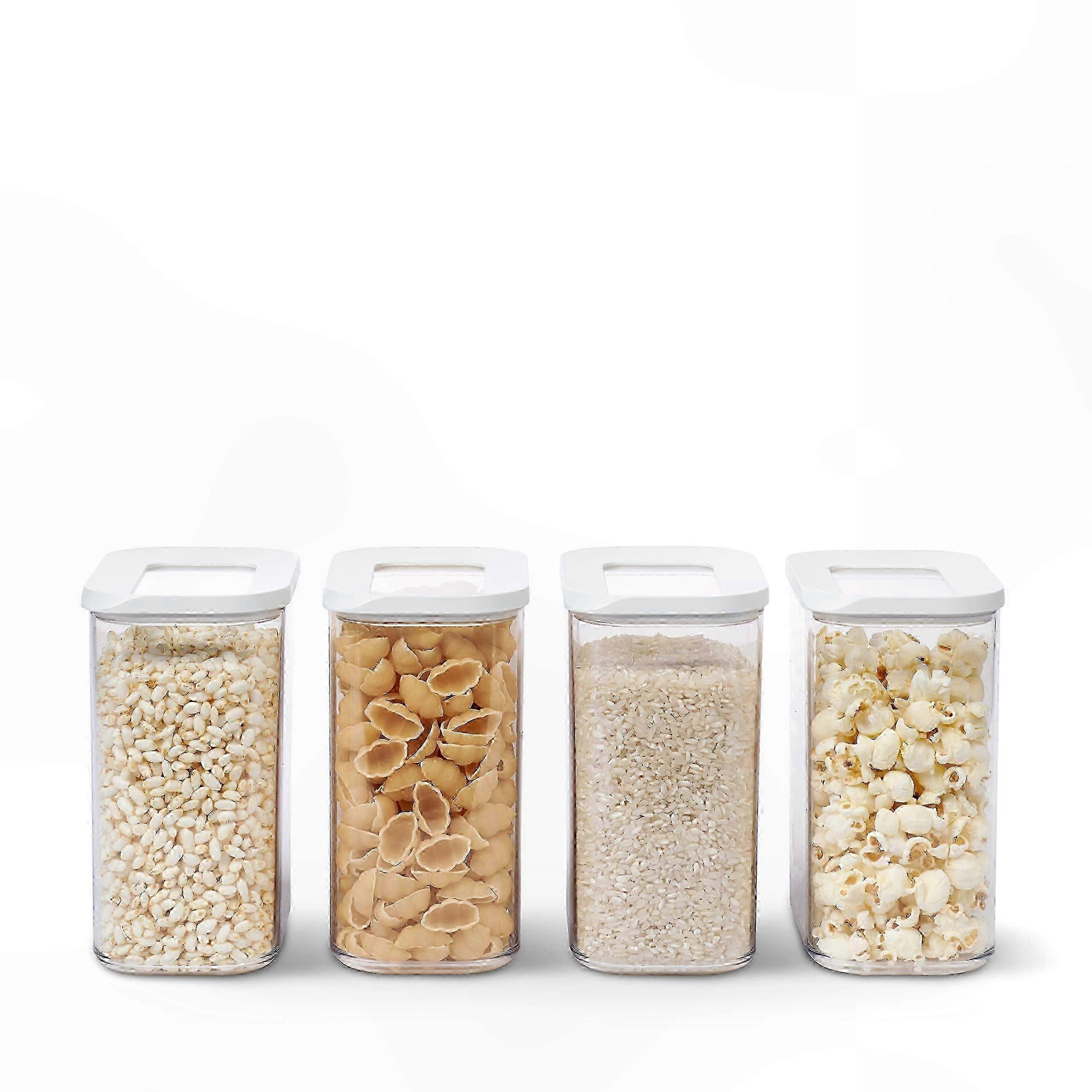 4-Pack Transparent Plastic Kitchen Storage Containers, 1500 ml Each for Easy Organization