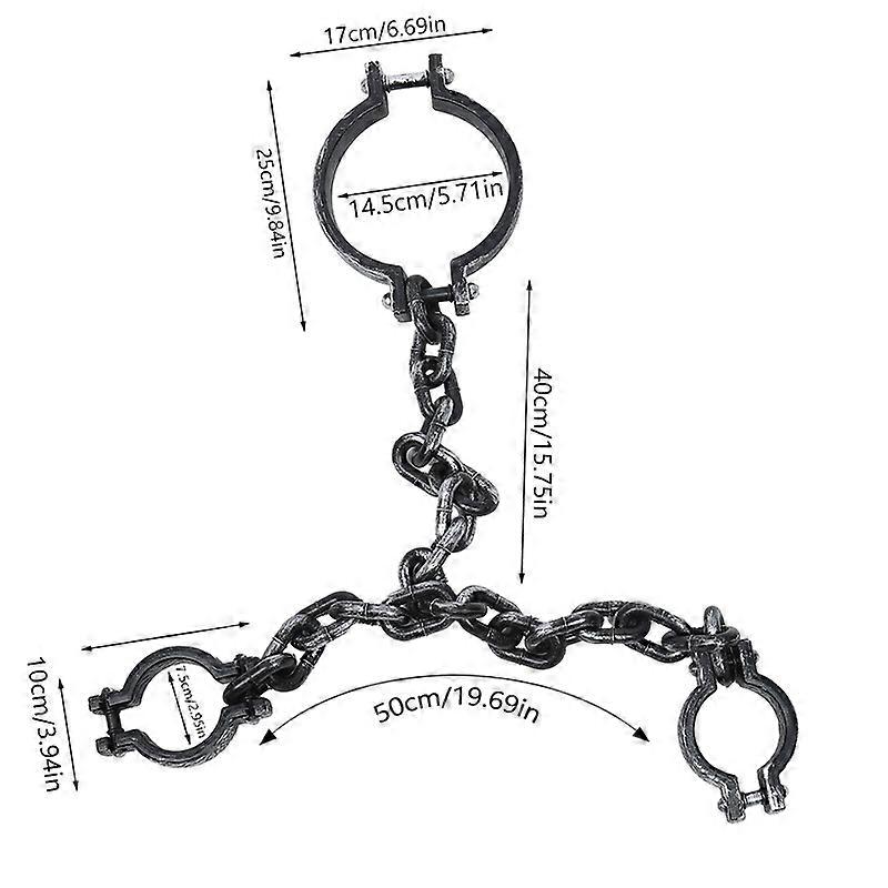 1Set Halloween Fake Chains Haunted House Horror Props Home Decoration Prisoner Costume Cosplay Accessories Plastic Link Chains