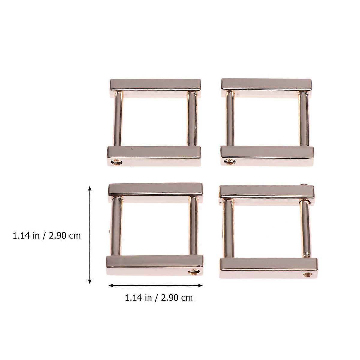 Metal Rectangular Buckles Bag Strap Adjustment Ring Golden Accessories for Crafters 4Pcs