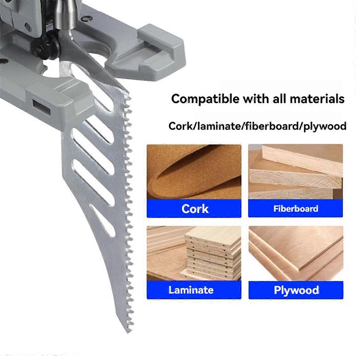 5pcs Curved Saw Blade for Handheld Electric Jigsaw Anti-Splintering Fine-Tooth Curved Cutting for M
