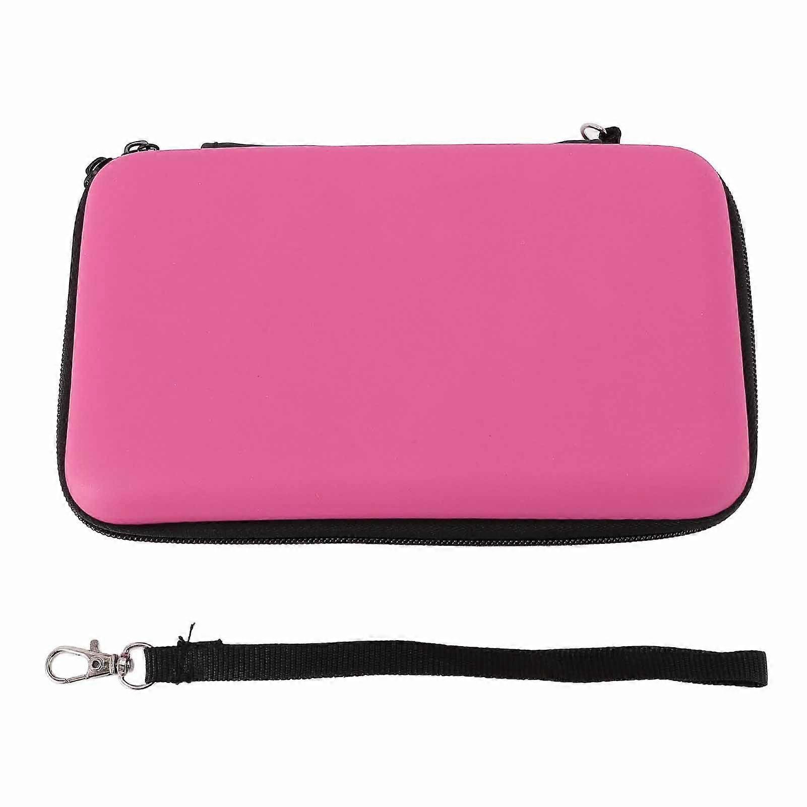 Game Console Carrying Case Portable with 8 Game Slot Inner Pocket Hard Shell Travel Protective Case for New 3DS XL Pink