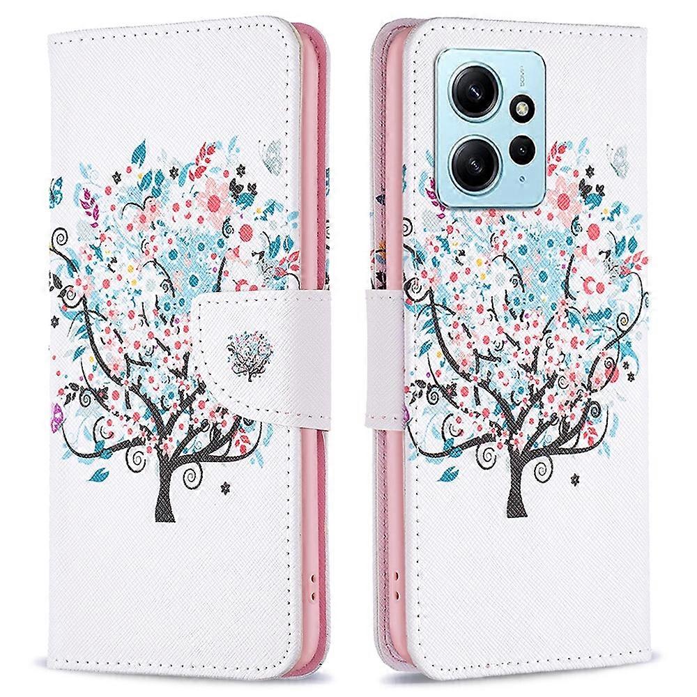 For Xiaomi Redmi Note 12 4G Anti-drop Pattern Printing Phone Case PU Leather Wallet Stand Cover