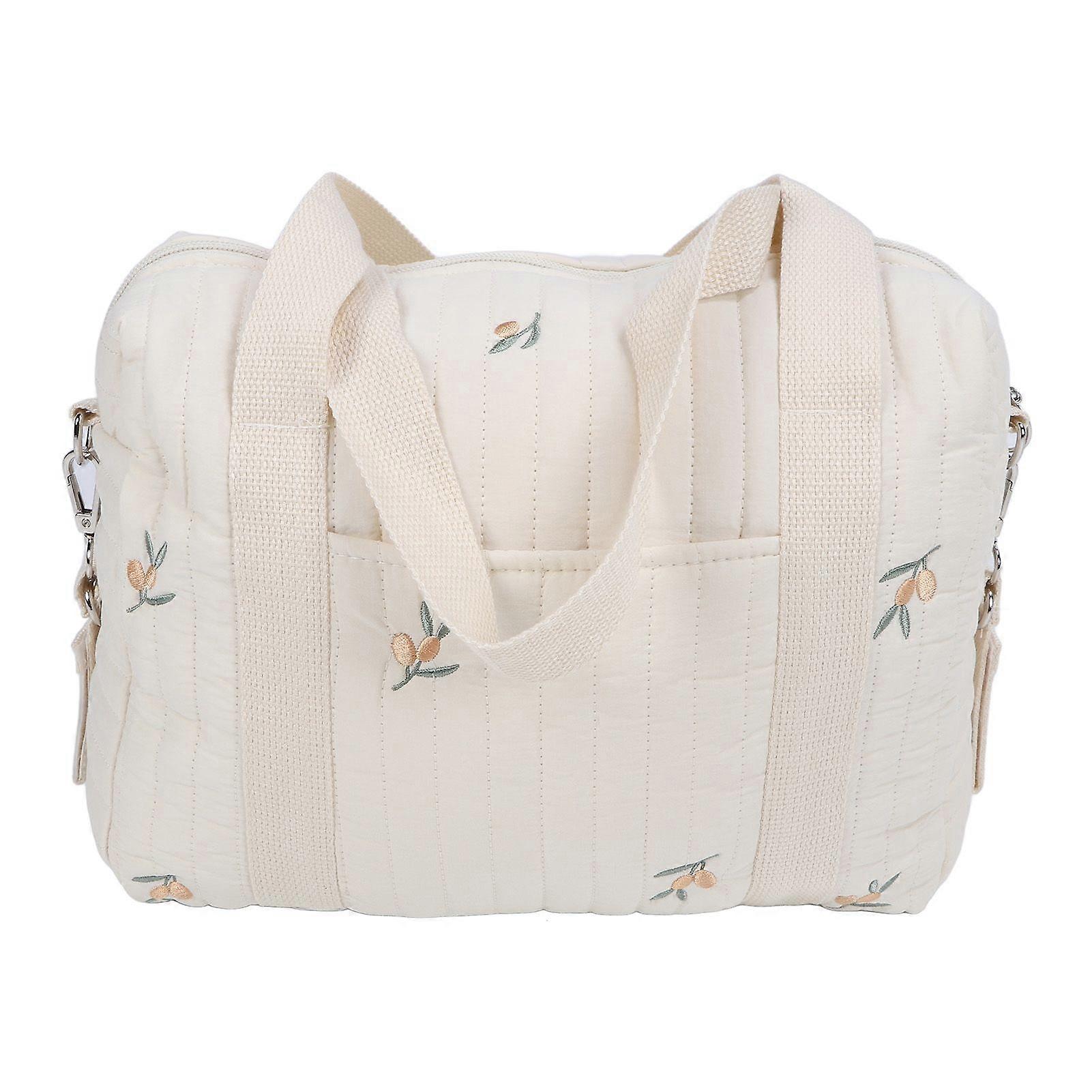 حقيبة تخزين عربة أطفال متعددة الوظائف سحاب تطريز حقيبة يد قابلة لإعادة الاستخدام حقيبة حفاض حقيبة زيتون