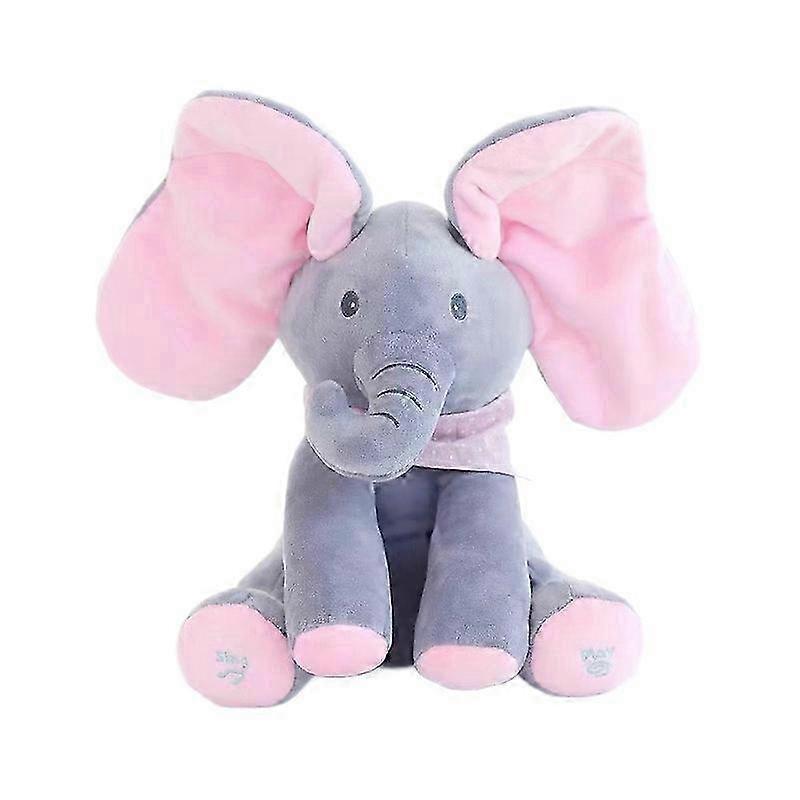 Musical Peek-a-Boo Elephant Toy - Interactive Stuffed Baby Animal with Moving Ears for Baby - Hide and Seek Fun - Elephant Plush Baby Toy 2025