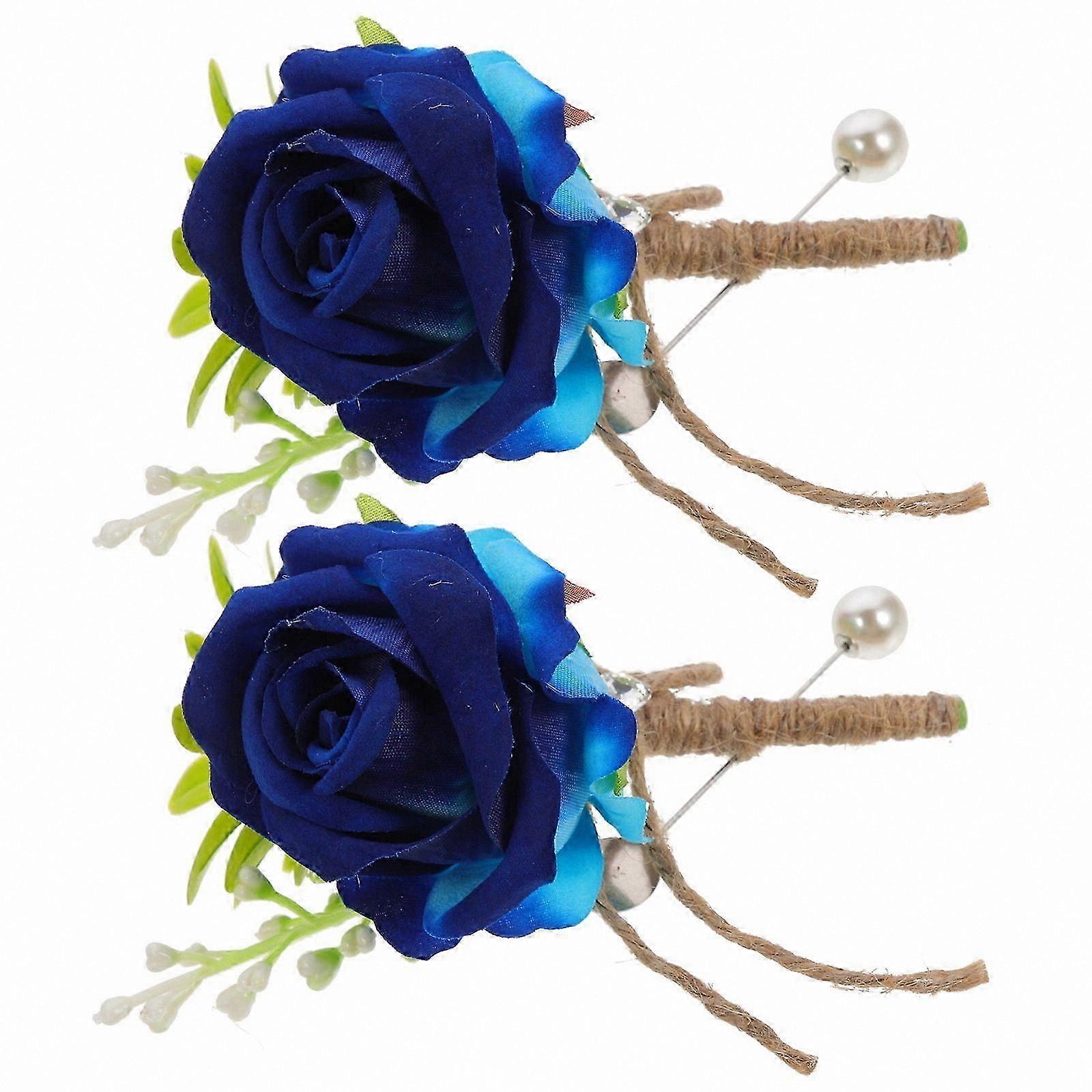 Silk Flower Lapel Pin for Wedding Suits, Event Corsage Decoration with Pin for Groomsmen and Special Ocns