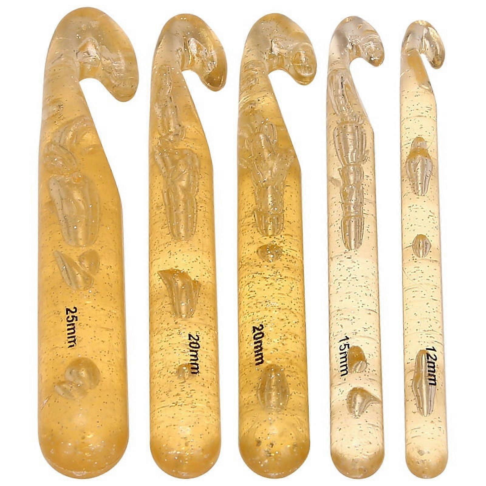 5Pcs Huge Crochet Hooks Set Plastic Knitting Needles Kit DIY Tool