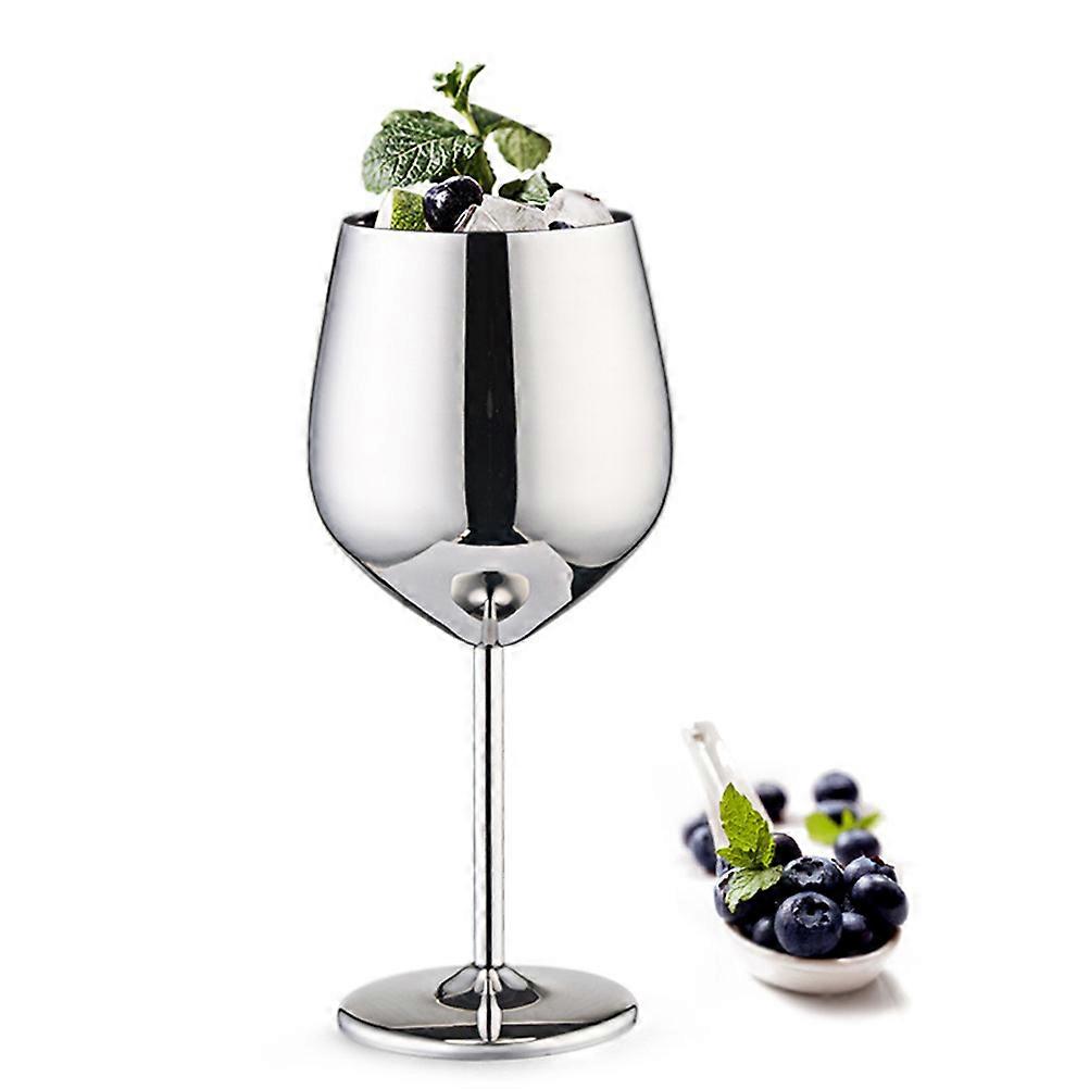 Unbreakable Silver Wine Glass Goblet For BBQ Dinner Party 21X7.5X7.5CM Easy To Clean 1Set