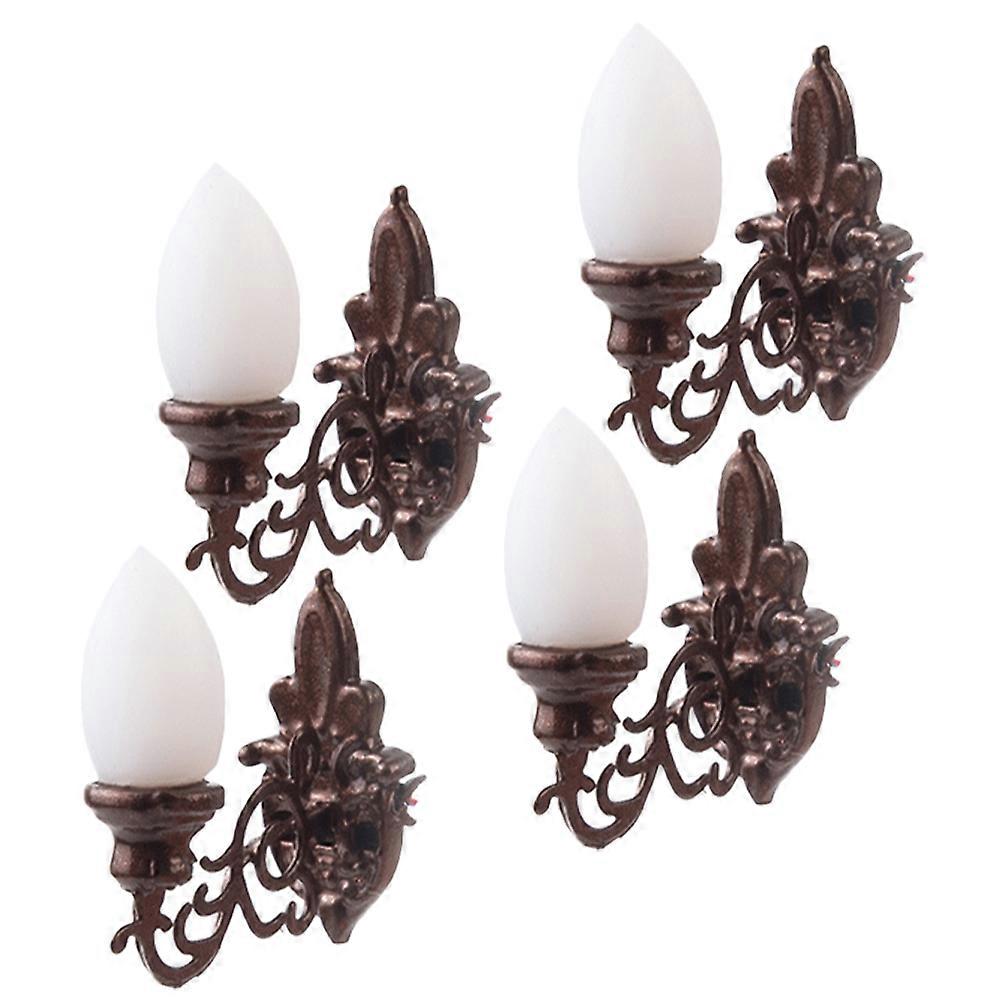 Tiny Wall Lamp Model 20 Pcs For Interior Decoration Hobbyists Dark Brown Rectangular Mini Lights