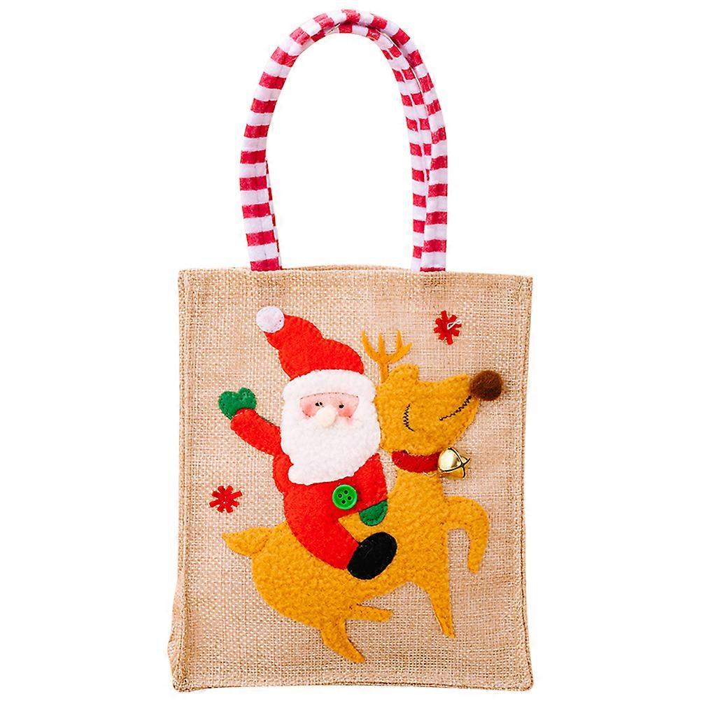 Christmas Theme Gift Bag Rectangular Multi-Colored Handle Design For Children Holiday Season 1Pcs