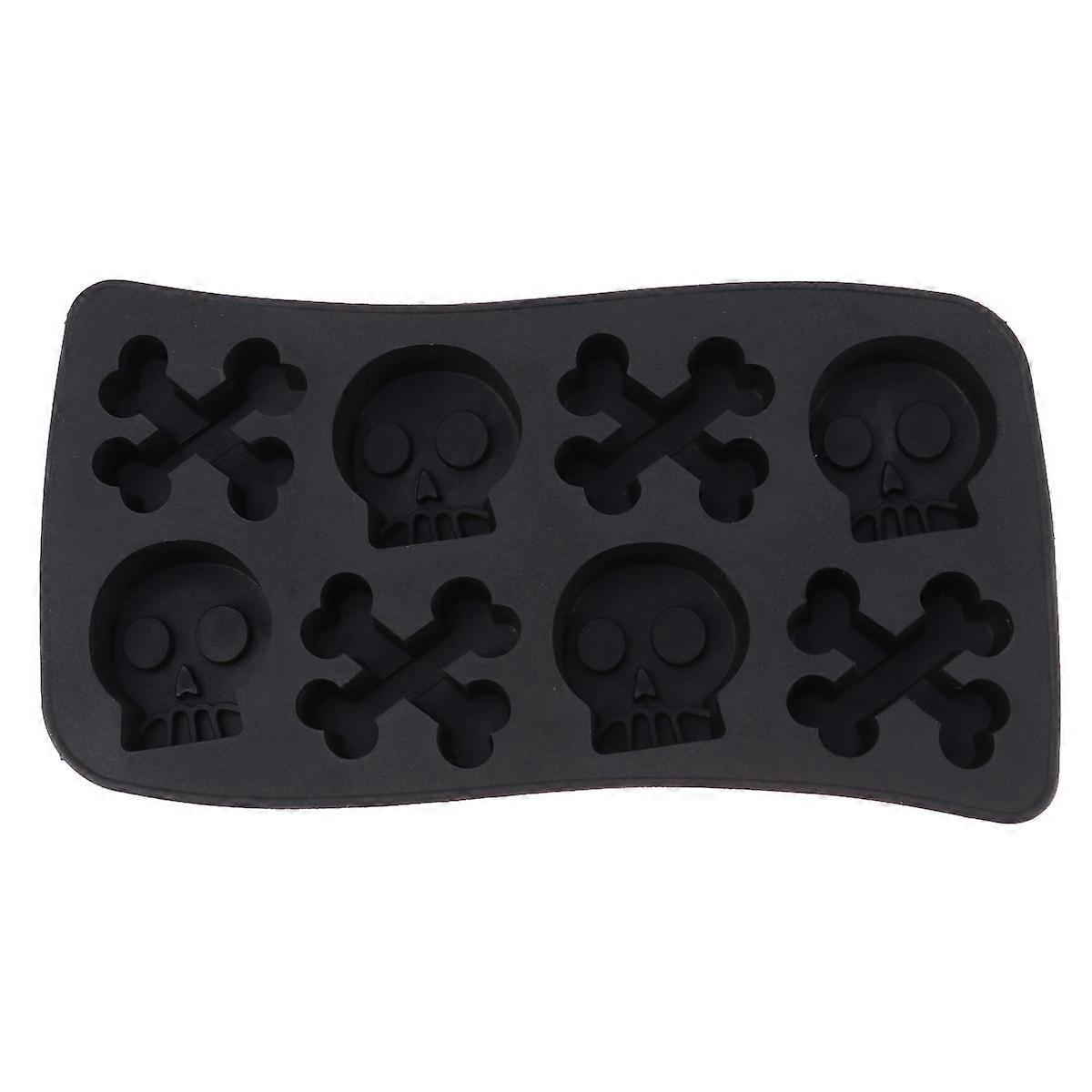 Skull Ice Cube Mold for Ice Making 2Pcs Black Halloween Tray