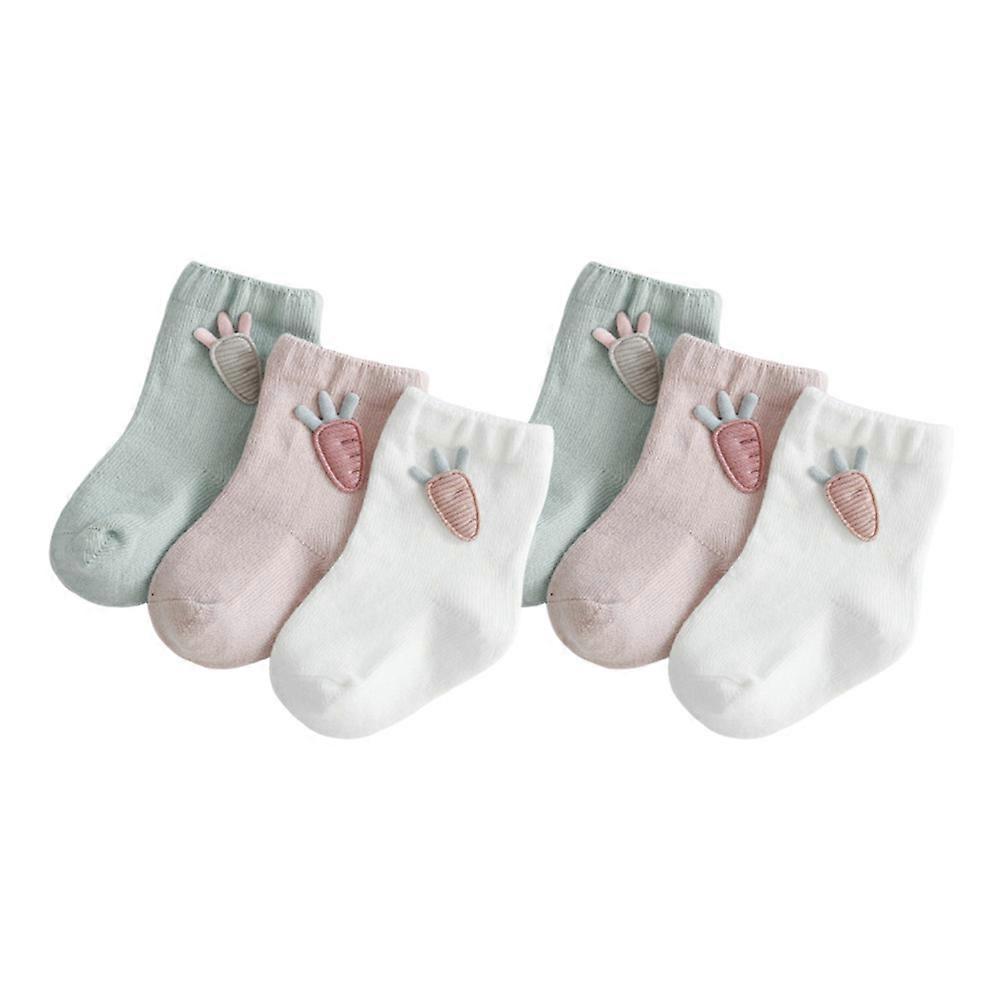 Durable Spring Autumn Socks For Baby Footwear In Assorted Color XS Size 0-6 Months 3Pairs
