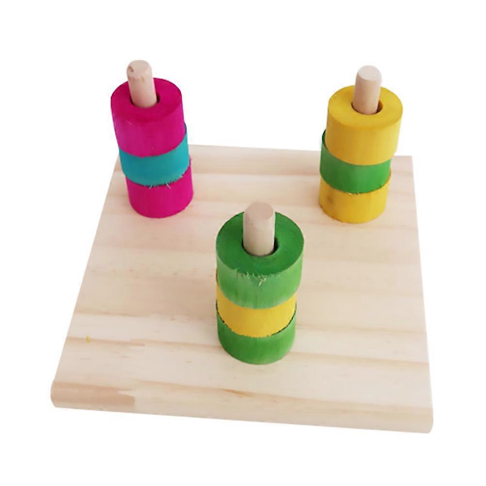 Parrot Playing Toy Ring Toss Educational Interactive Toy 3Sets for Birds