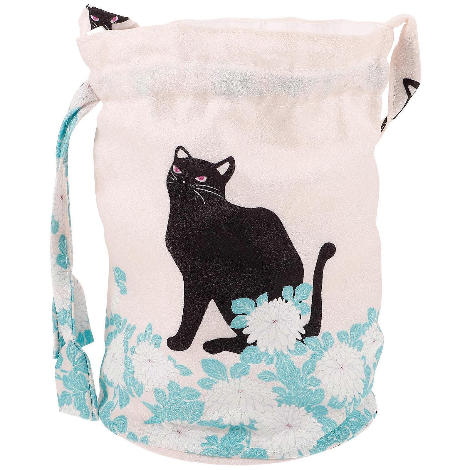 Durable Drawstring Purse For Girls Stylish Casual Use Lightweight Beige Fabric 1Pcs