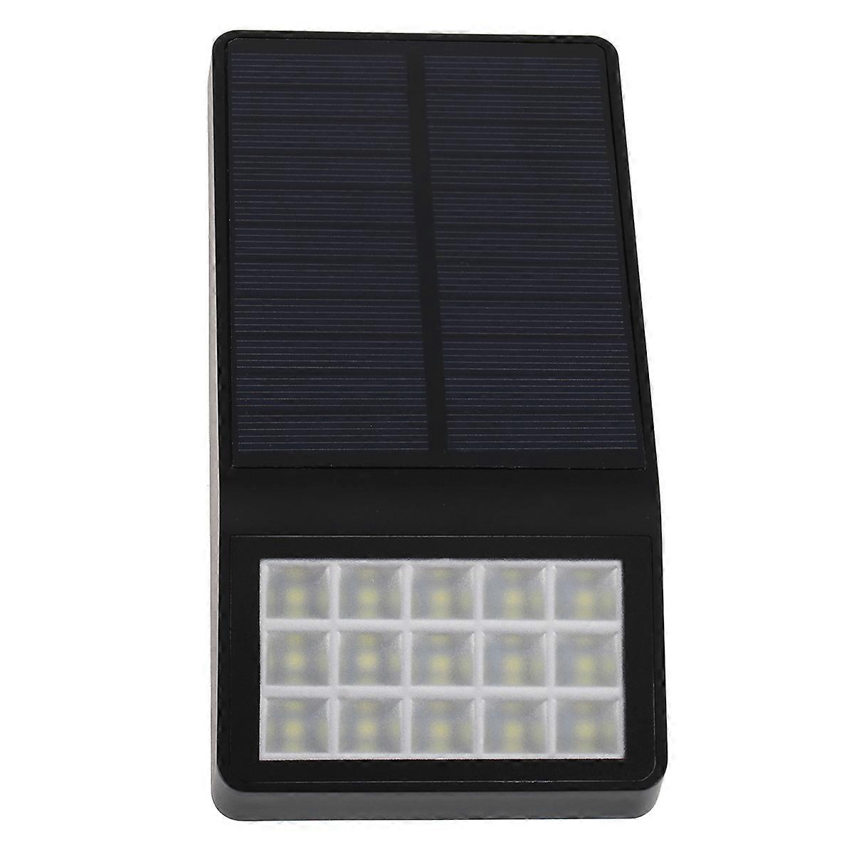 Solar Wall Lamp 15 LED Solar Fence Light for Lighting 2Pcs Black Shell