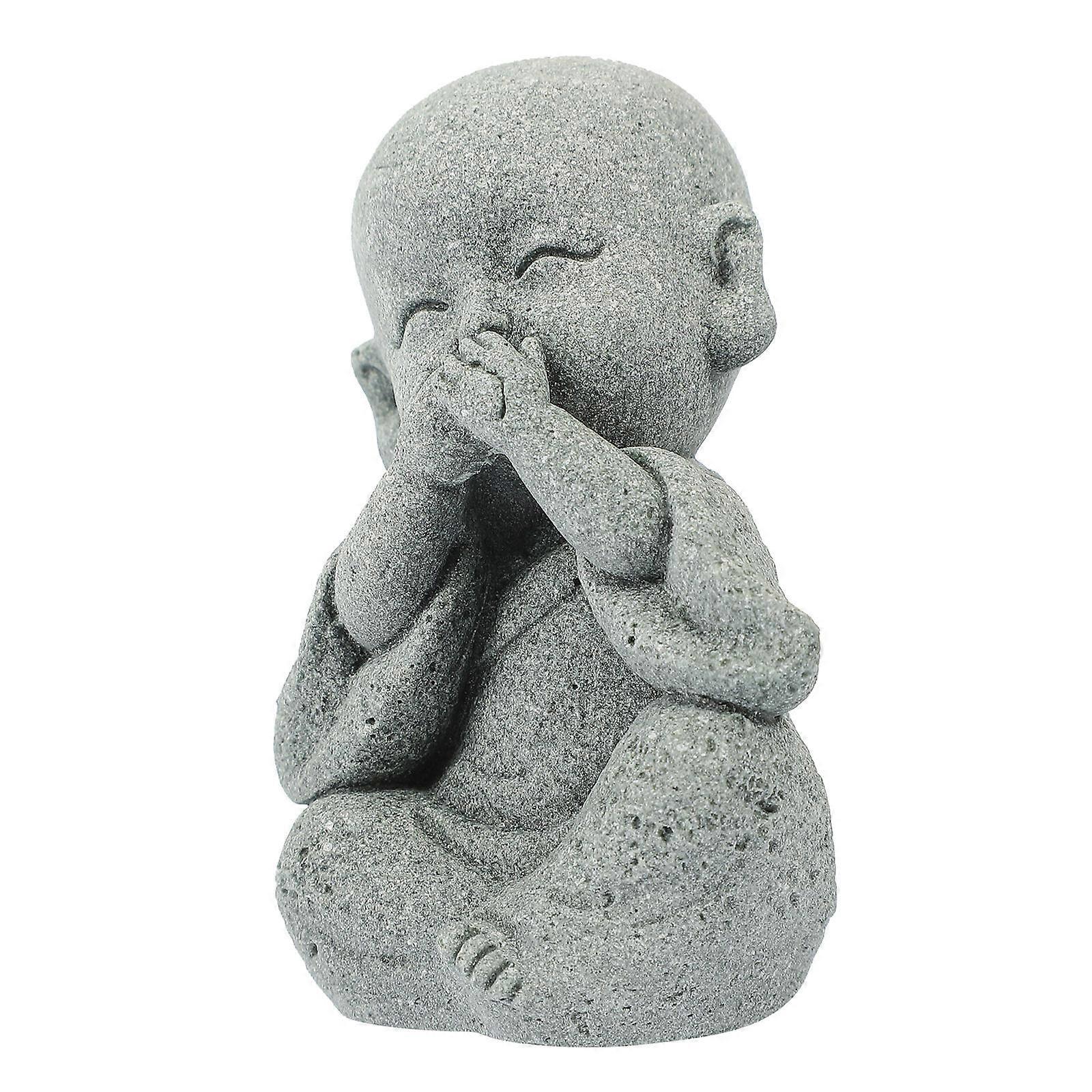 Aquarium Accessory Decorative Monk Statue for Decoration 5Pcs Grey Set