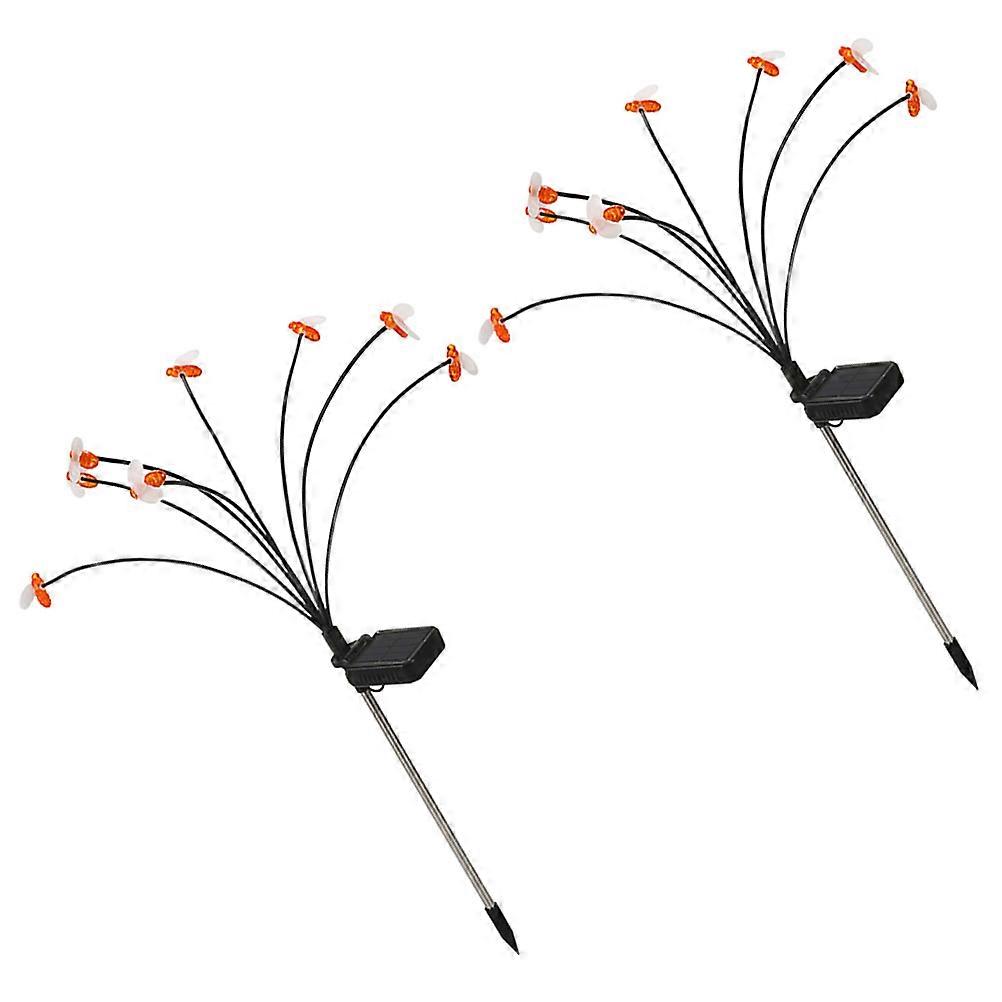 Solar Powered Ground Stake Lamp for Garden Lighting 2Sets with Bees