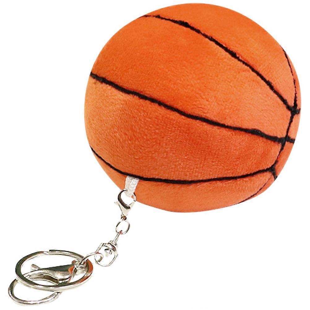 Fluffy Basketball Keychain Plush Basketball Keychain for Decor 2Pcs Orange Charm