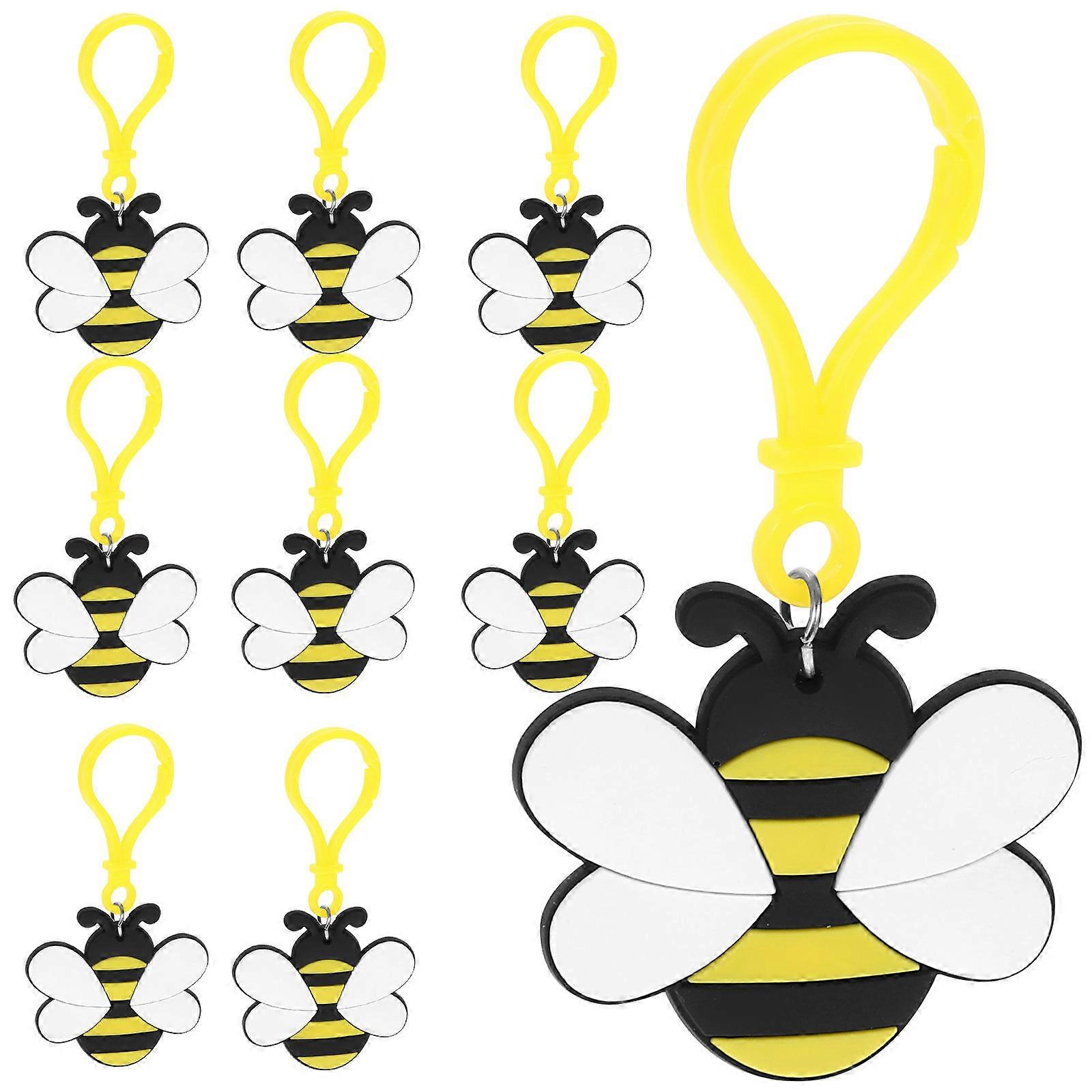Cute Bee Keychains PVC Key Chain for Holding Keys 24Pcs Bag Decoration