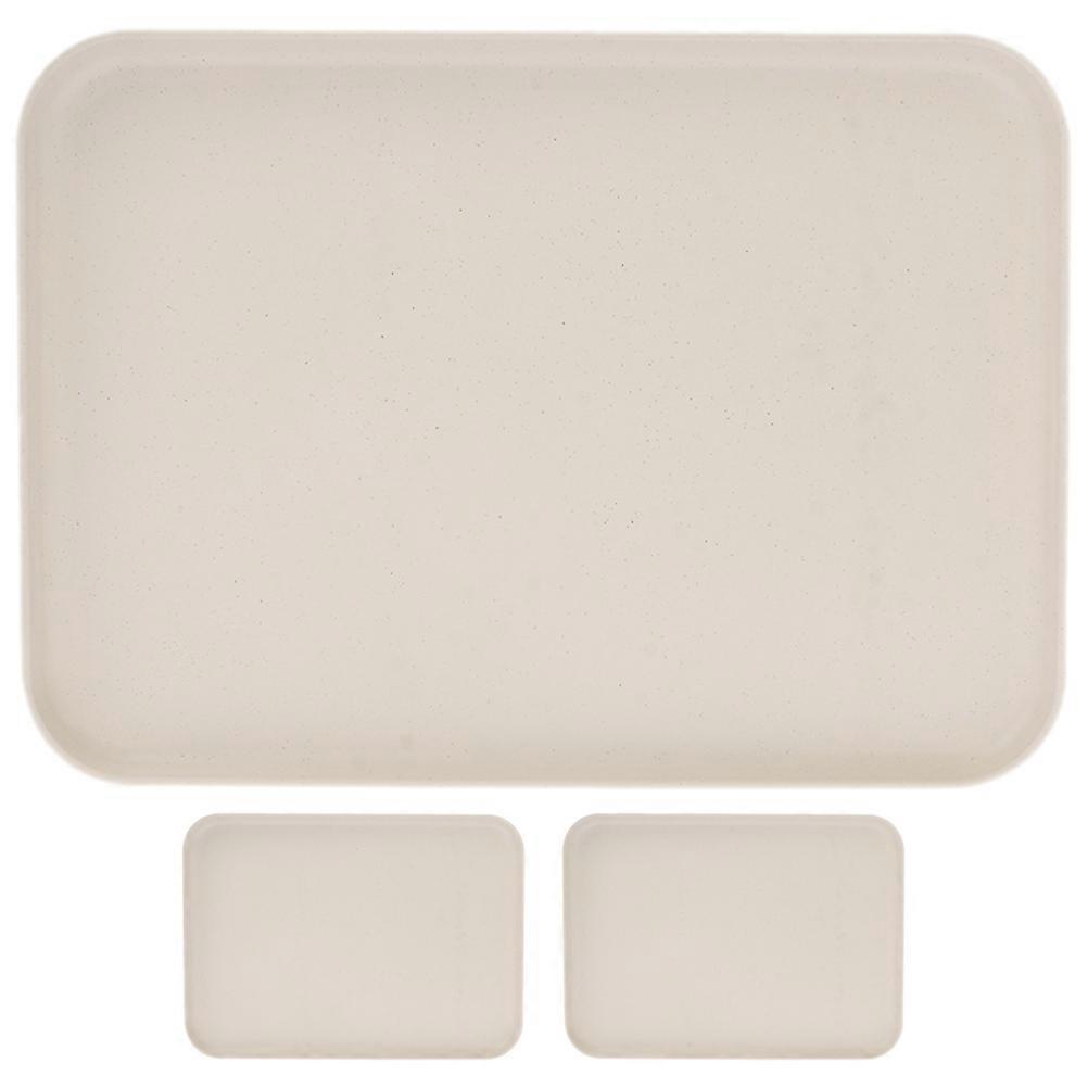 Serving Breakfast Tray Multi-Function Serving Tray Non-Slip Food Storage Large Capacity Beige 3Pcs