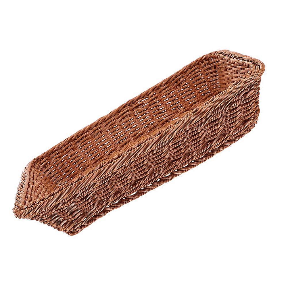 Plastic Bread Basket Handwoven Storage Basket for Bread Storage Brown