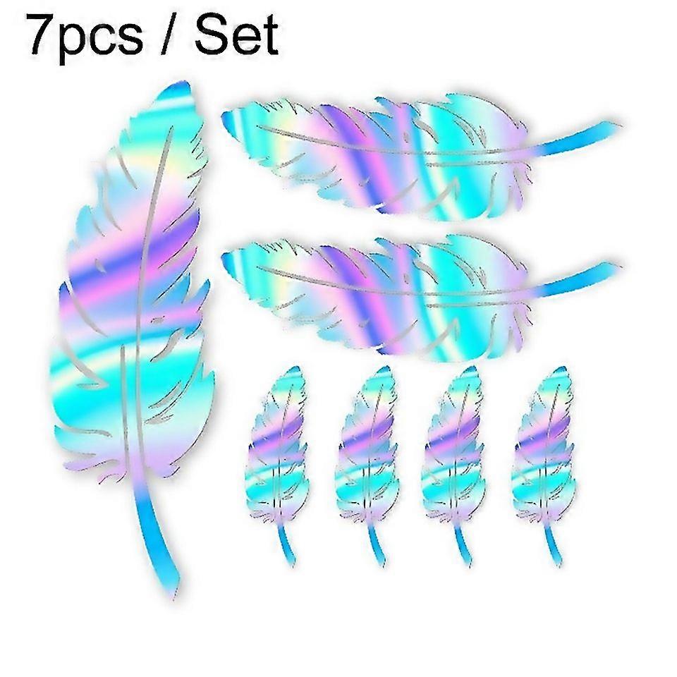 For 7pcs Set Car Feather Scratch Decal 3d Reflective Bumper Stickers