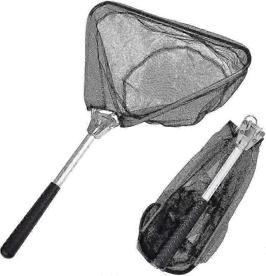 Fishing Landing Net, Lightweight Aluminum Alloy Foldable Extensible Triangular Pond Net For Fish Catch Release