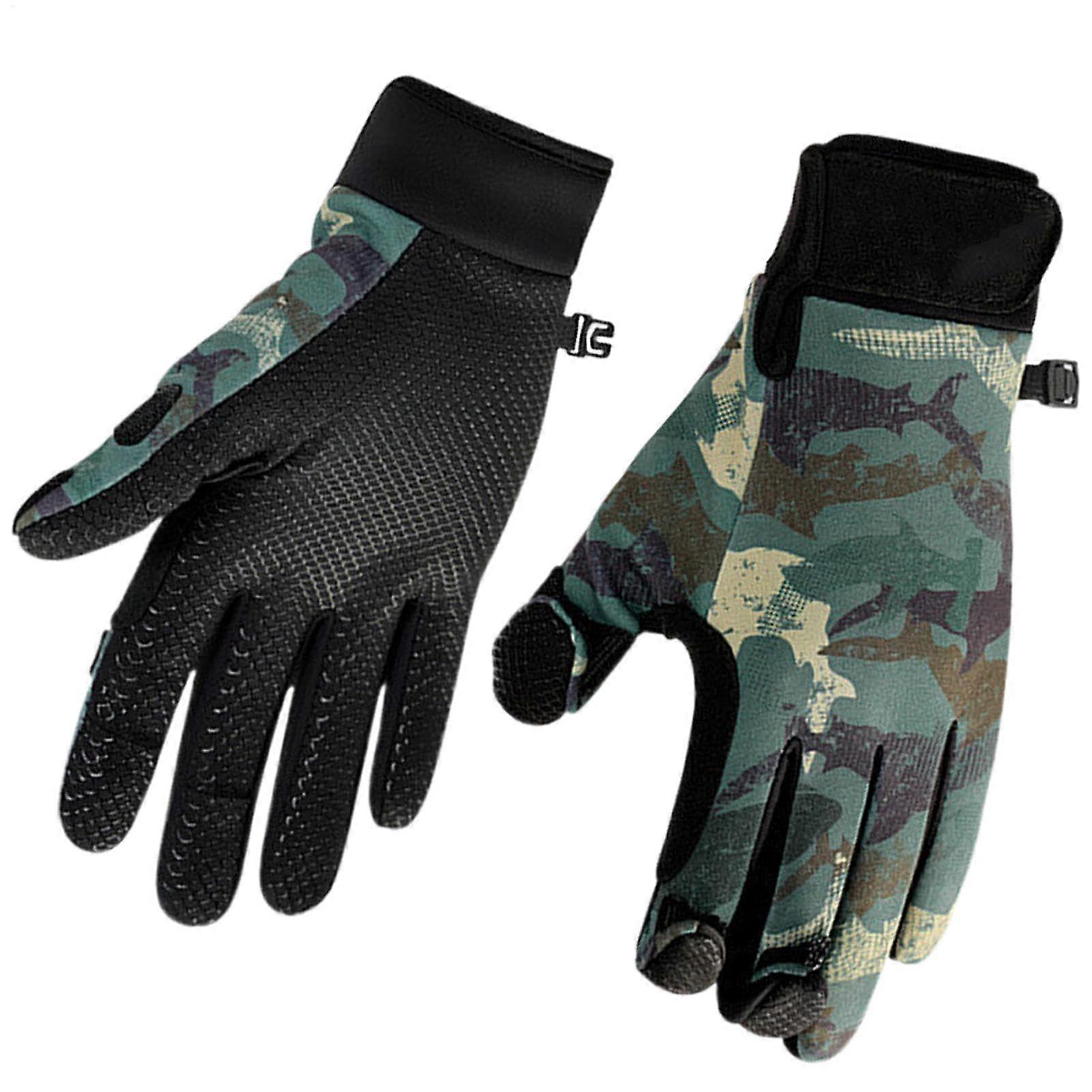 Warm Fishing Gloves Ice Fishing Gloves Fleece Fingerless Gloves Hunting Touch Screen Cold Weather NonSlip For Men
