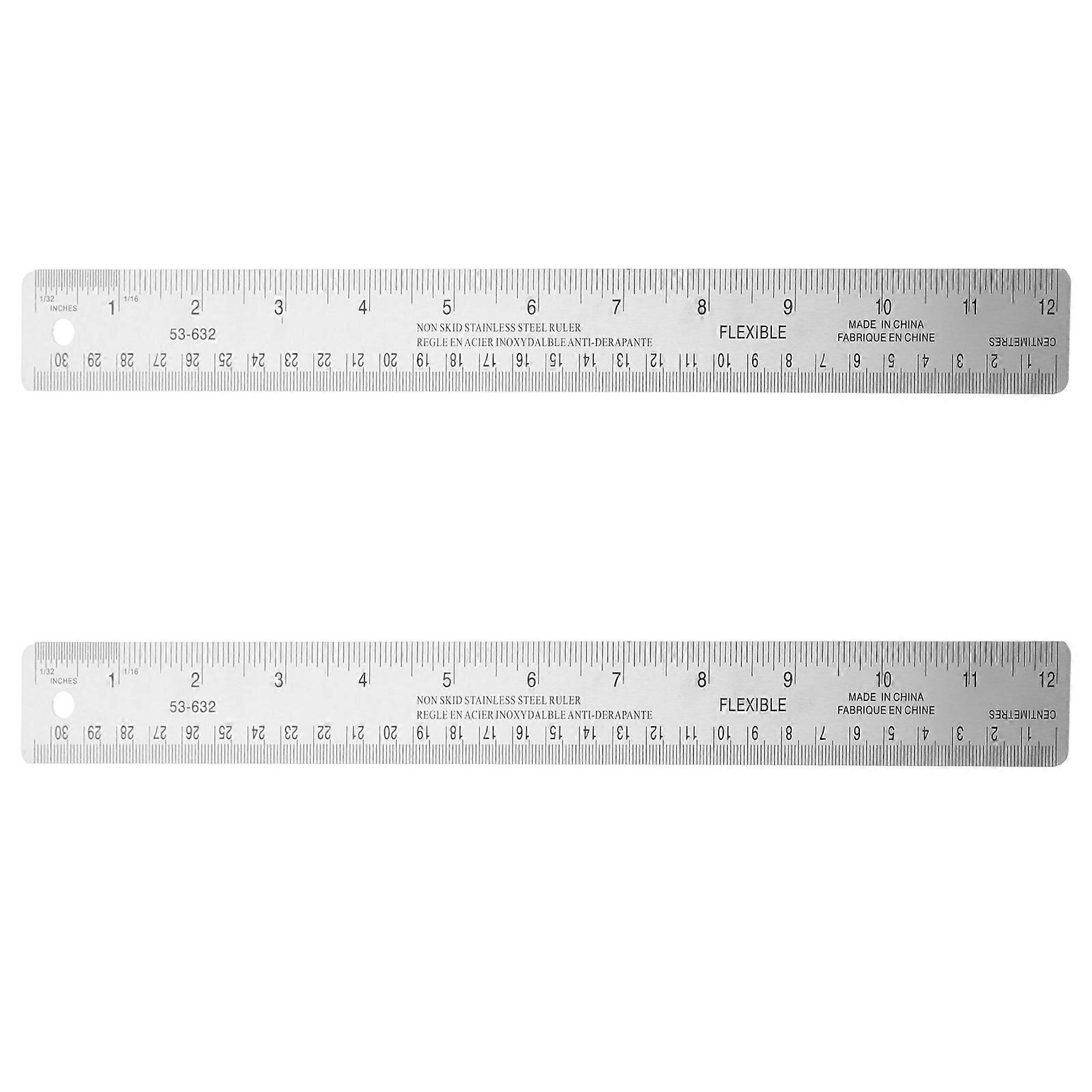 Professionelle korklinealer i rustfrit stål, 2 stk.