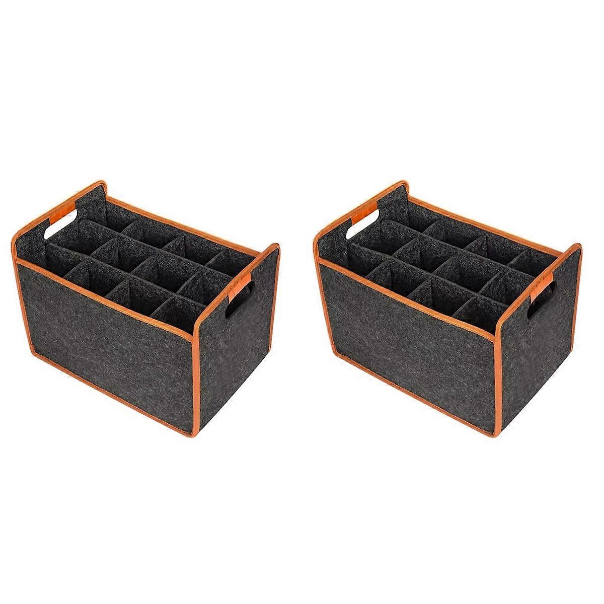 2X Wine Bottle Holder Carrier Bag for 12 Bottles Wine Bottle Bag Compartments Bottles with Carry Han