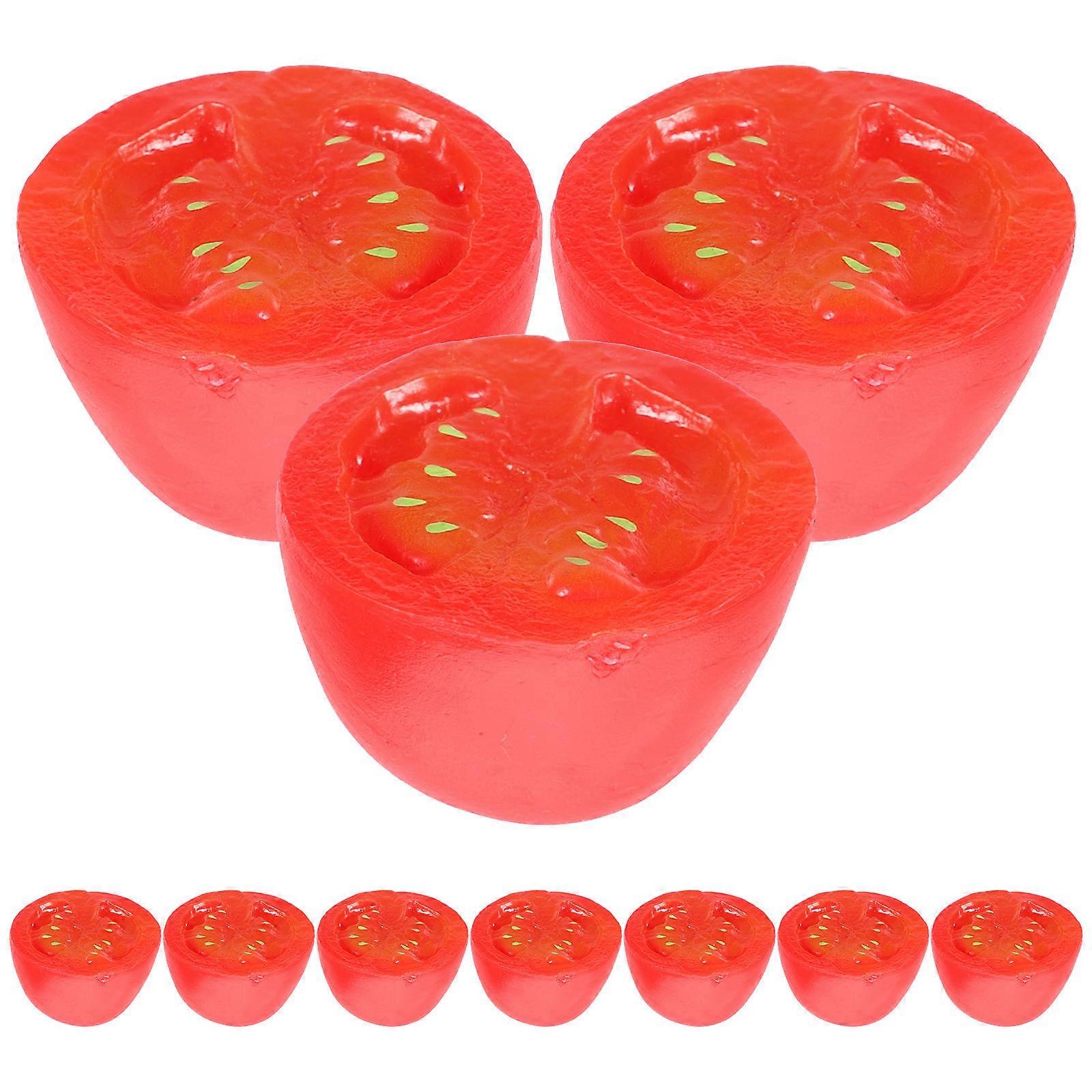 Lifelike Half Cherry Tomato Model for Display 50Pcs Red PVC Artificial