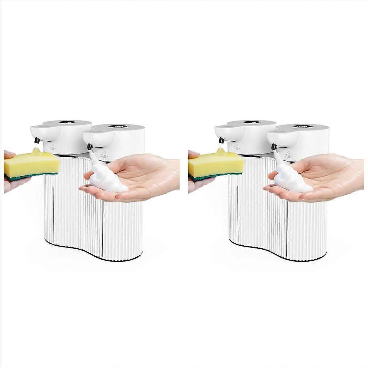 2X Automatic Soap Dispenser Wall Mounted,Touchless Double Foaming&Liquid Soap Dispenser,2x14Oz, for