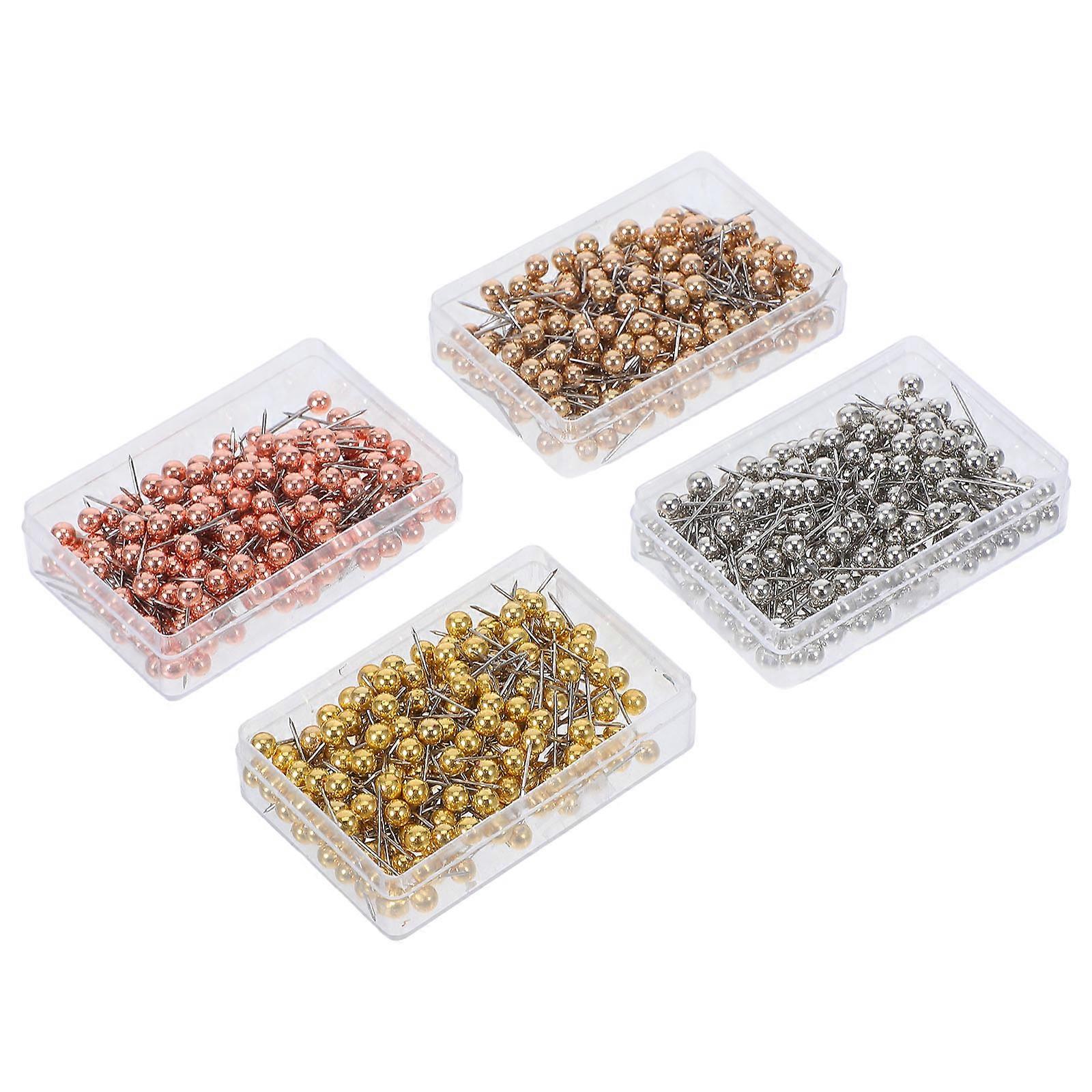 800Pcs Round Push Pins for Bulletins Maps Photos Office and Home Use Made of Plastic and Steel with An Assorted Color Finish